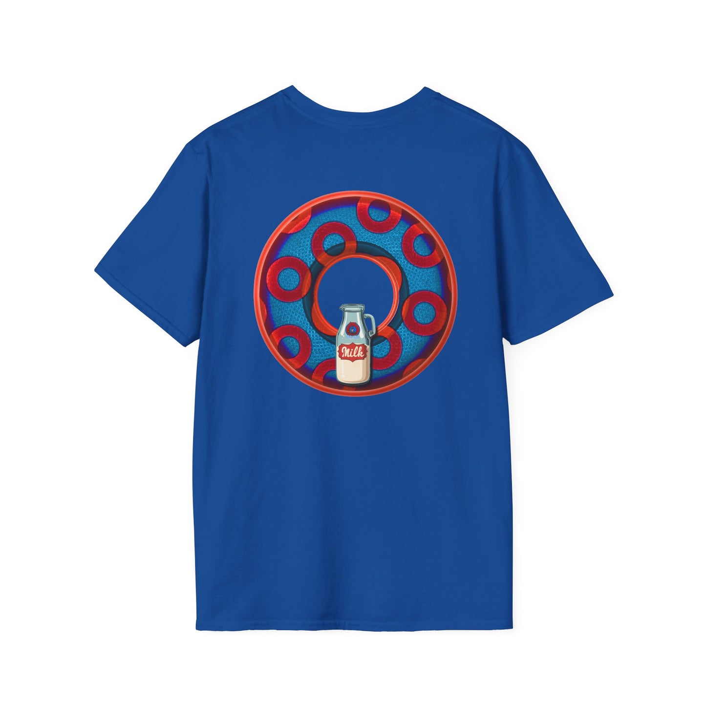 Classic Donut Tee - Unisex Soft-Style - "Wooked Cream - YEMSG Donut " - blue/red rustic paradox donut - variant 1