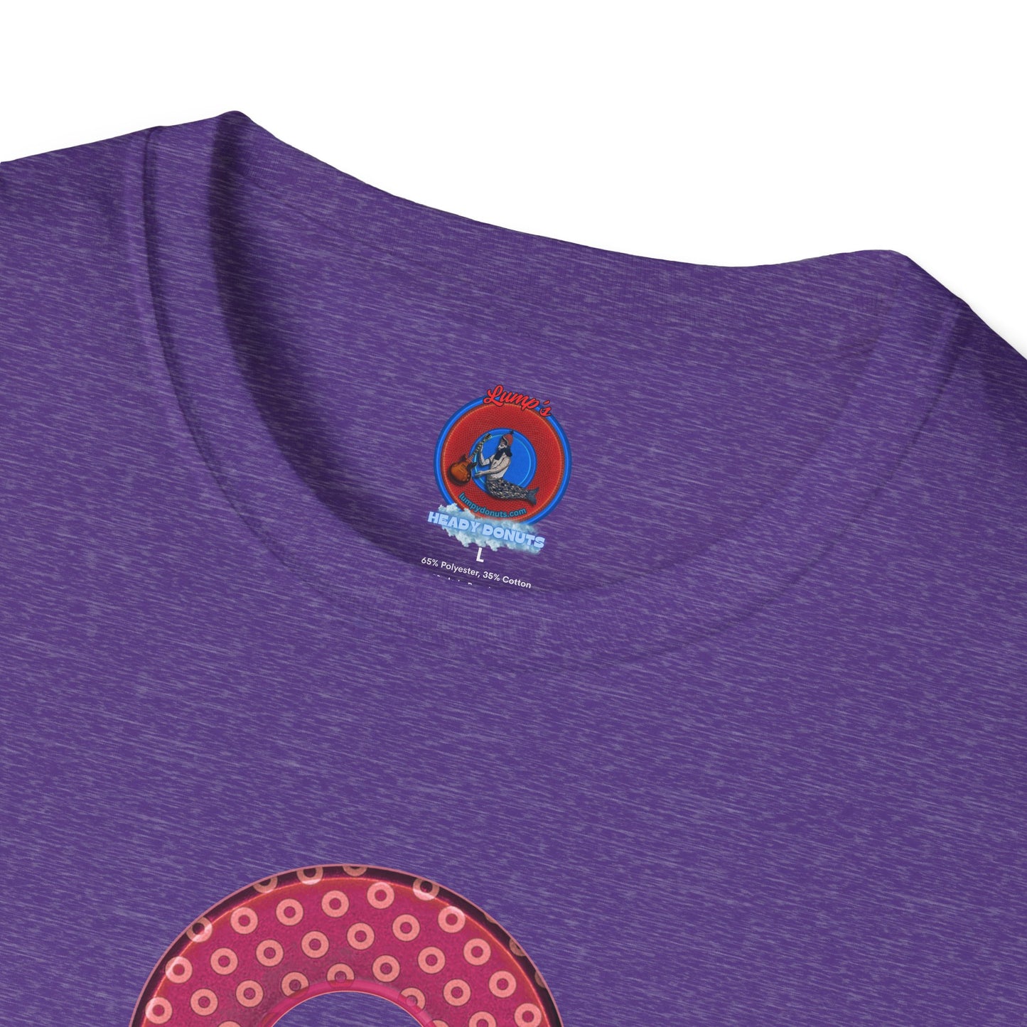 Plain Donuts/Unisex Soft-Style - "Plain Electric Paradoxical Donuts" - dark magenta/coral donuts