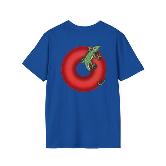 Classic Donut Tee - Unisex Soft-Style - "Practically Extinct Tee Shirt" - plump red rustic donut