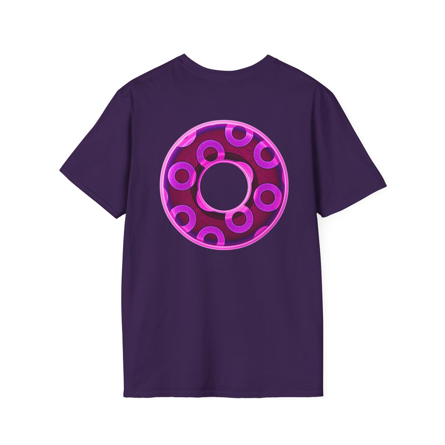 Plain Donuts/Unisex Soft-Style - "Plain Rustic Paradoxical Donuts" - magenta/burgundy donuts