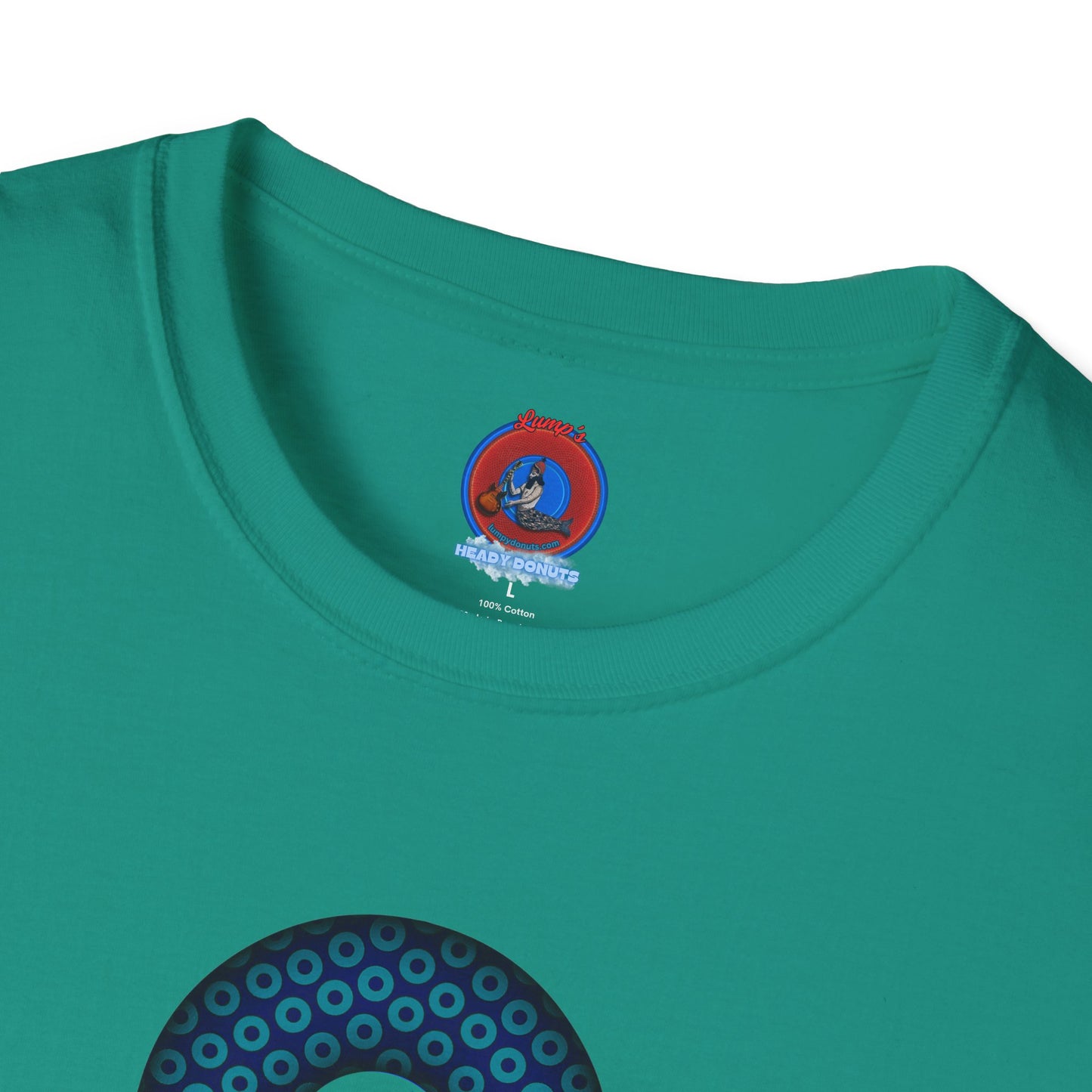 Plain Donuts/Unisex Soft-Style - "Plain Paradoxical Grided Donuts" - teal/dark blue donuts