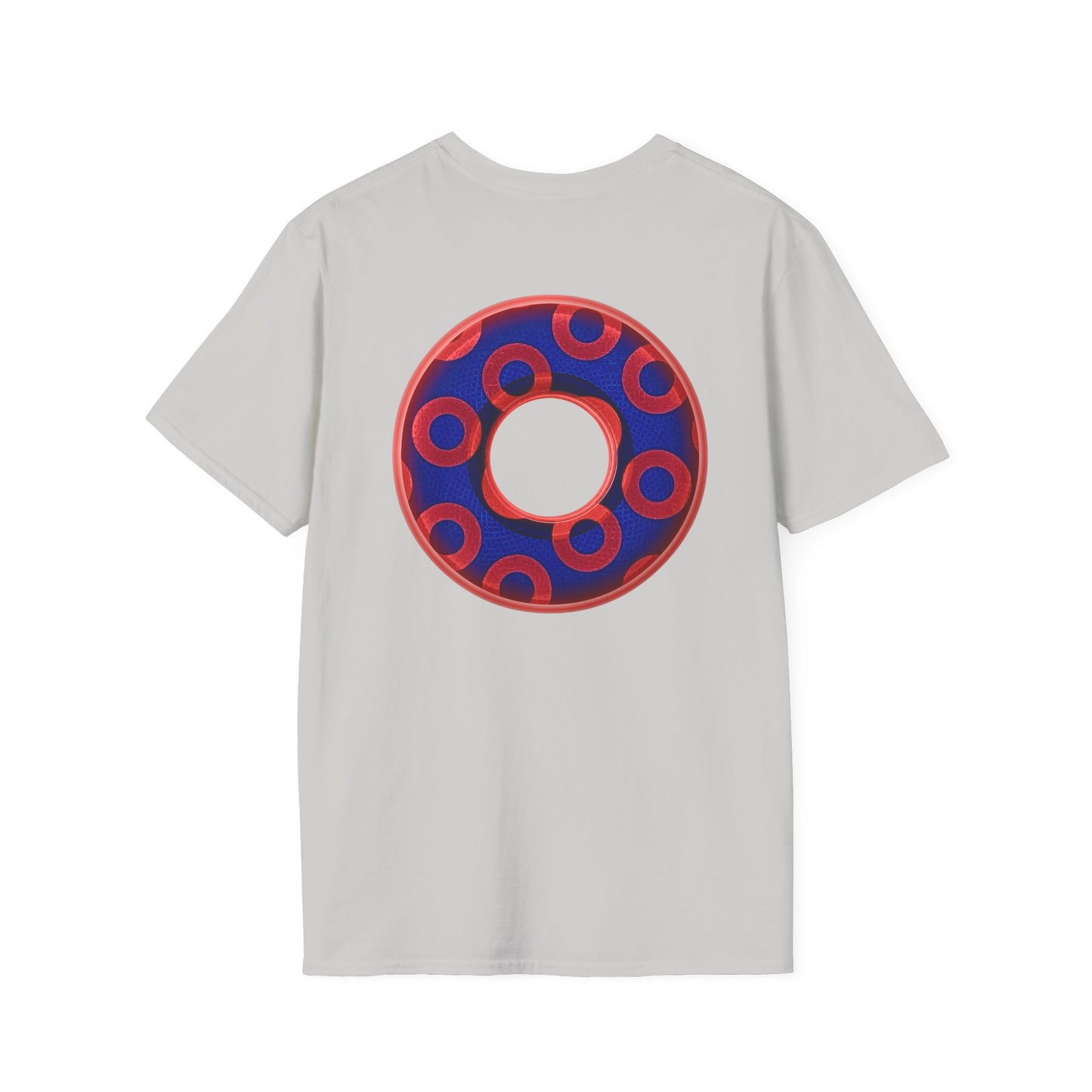 Plain Donuts/Unisex Soft-Style - "Plain Rustic Paradoxical Donuts" - red/ blue donuts