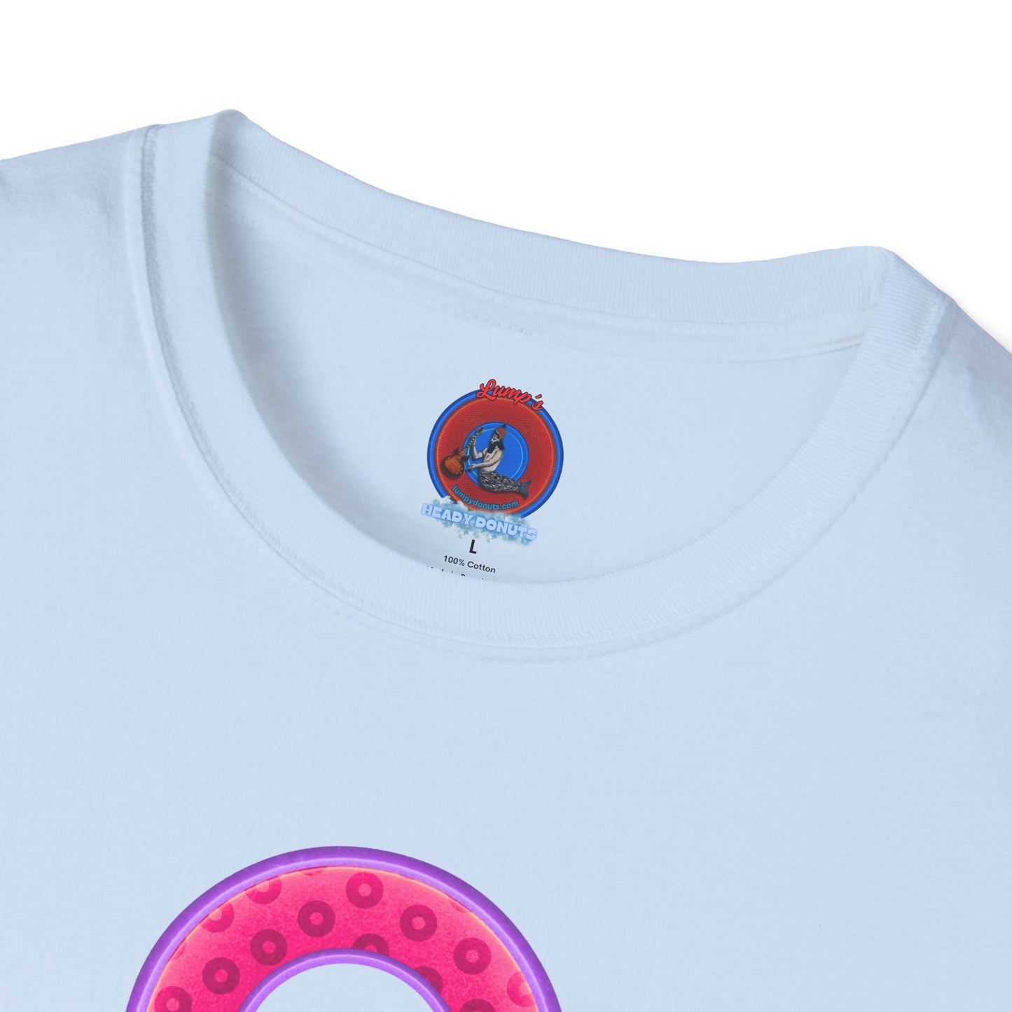 Plain Donuts/Unisex Soft-Style - "Plain Wide Mouthed Paradoxical Donuts" - magenta/light purple donuts