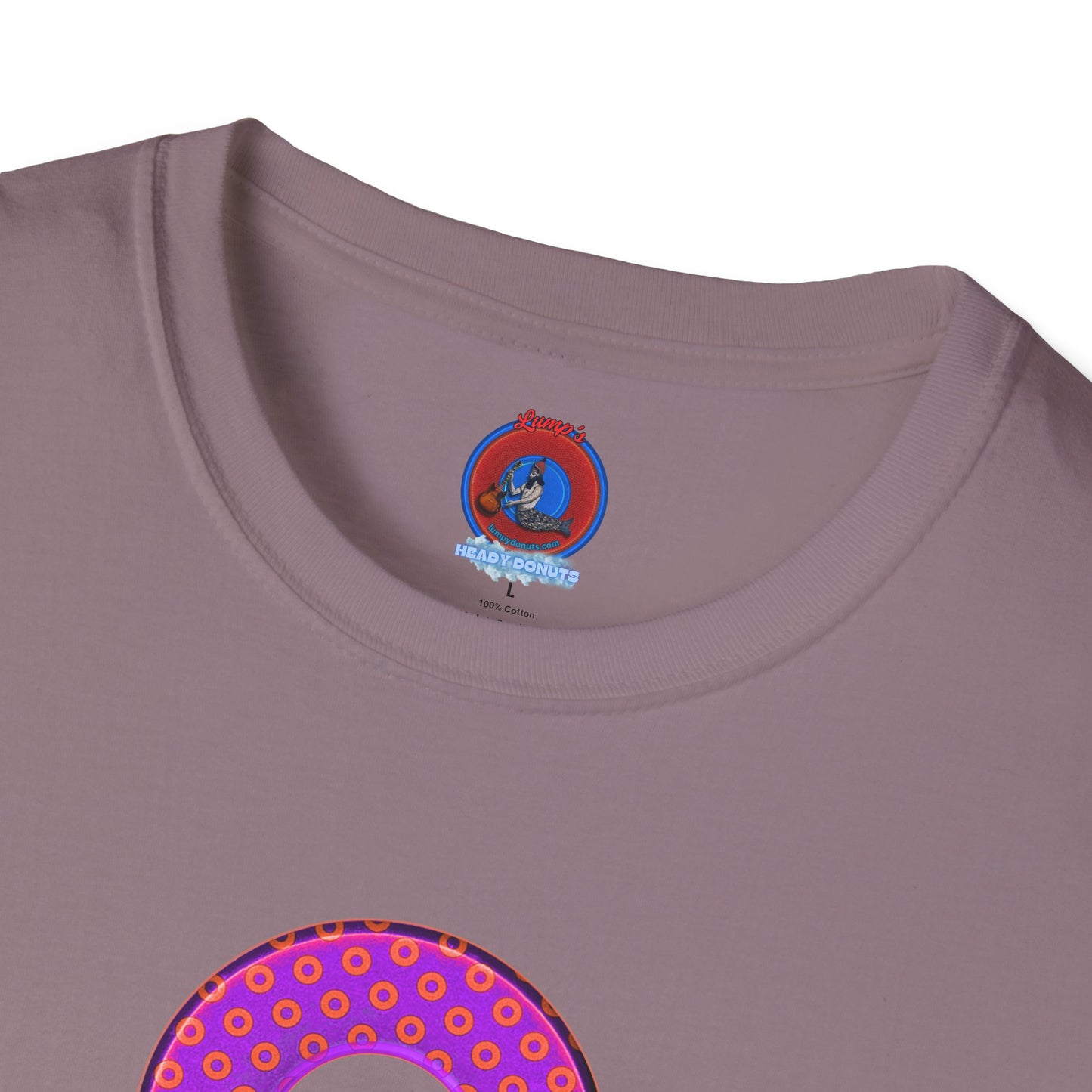 Plain Donuts/Unisex Soft-Style - "Plain Electric Paradoxical Donuts" - bright purple/red donuts