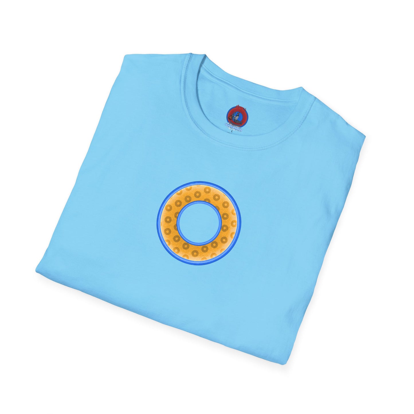 Plain Donuts/Unisex Soft-Style - "Plain Wide Mouthed Paradoxical Donuts" - yellow/light blue donuts