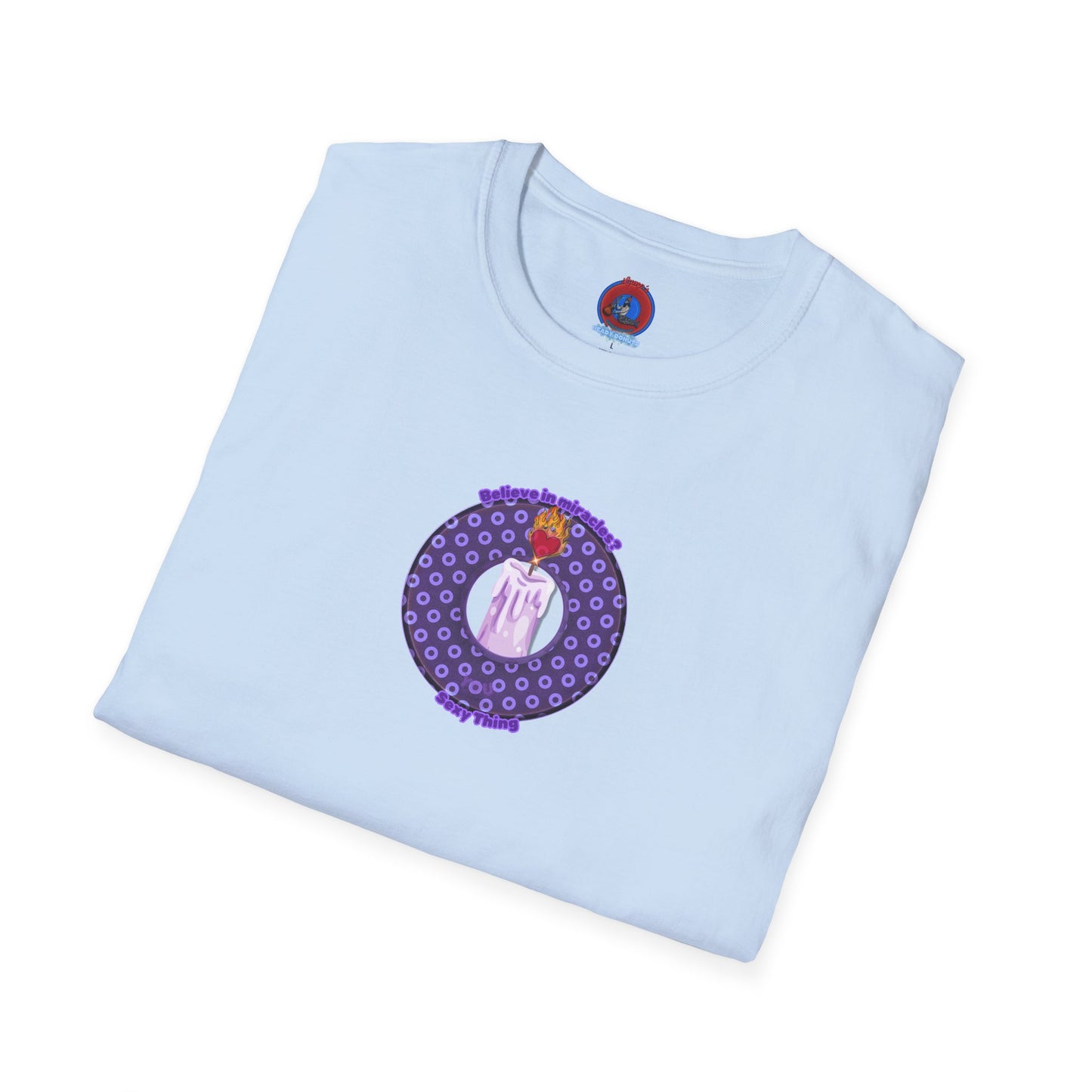 Classic Donut Tee - Unisex Soft-Style - "Donuts for Sexy Things" - electric purple/light purple paradox donut