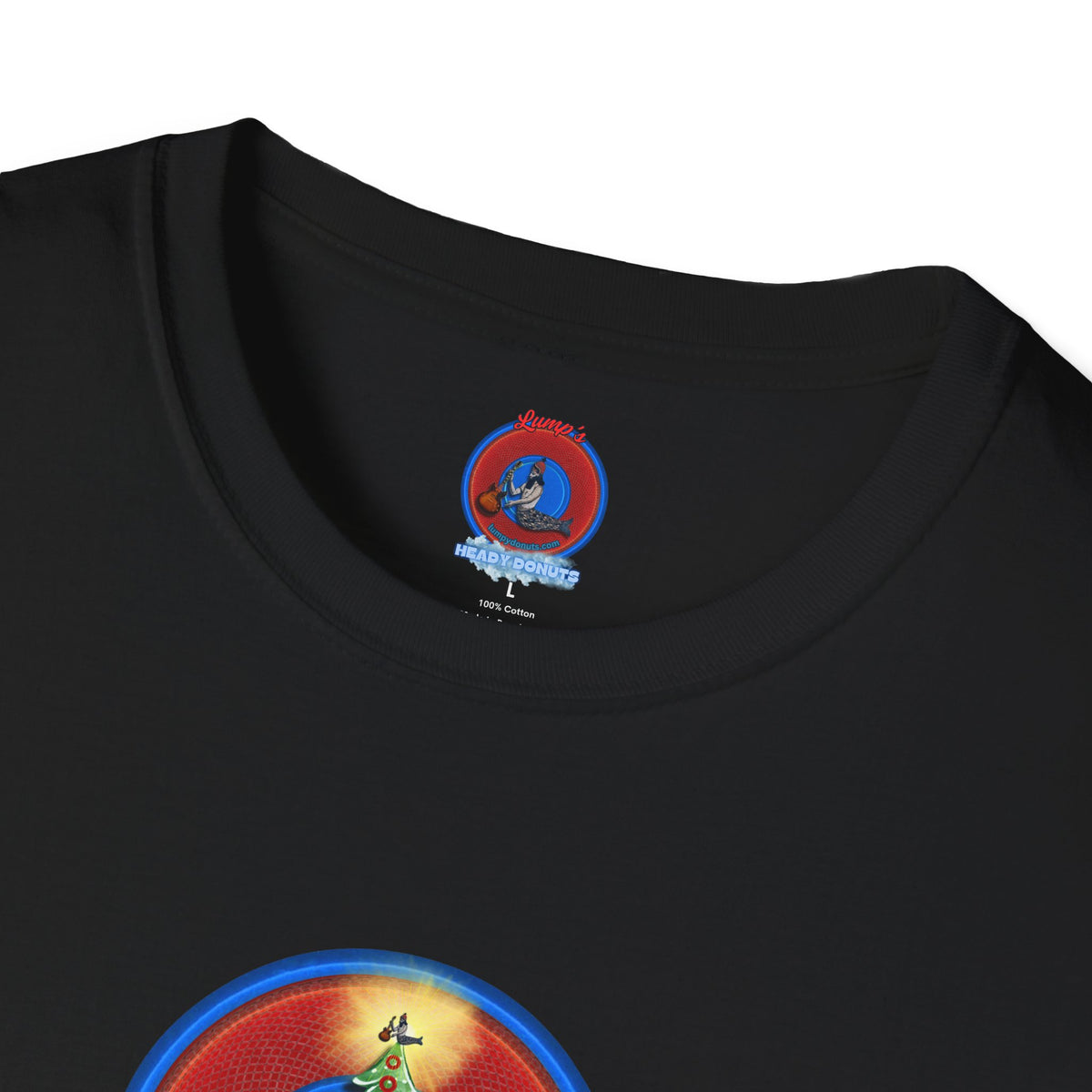 Classic Donut Tee - Unisex Soft-Style - "It's Always Phishmas in Philly" - rustic red/blue donut