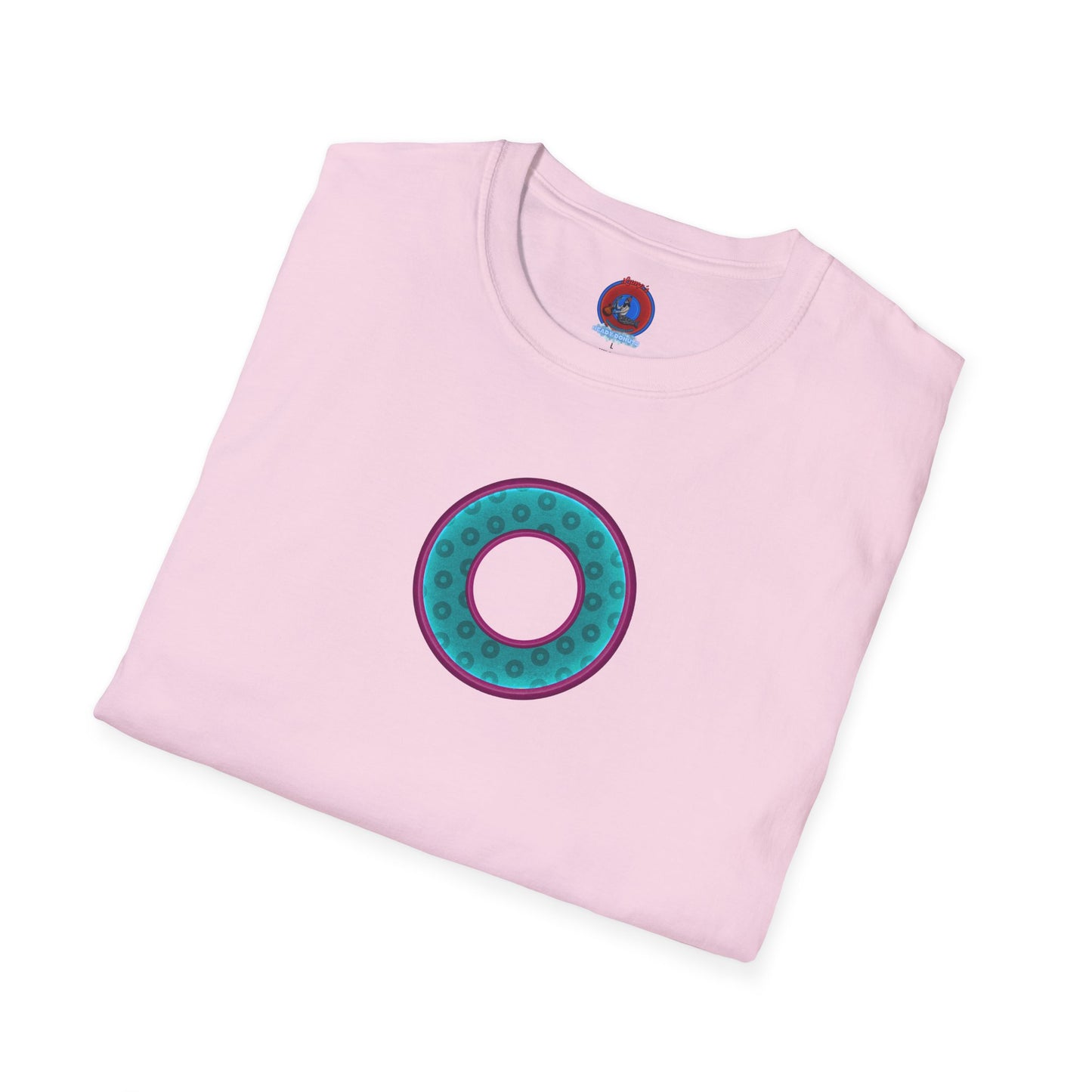 Plain Donuts/Unisex Soft-Style - "Plain Wide Mouthed Paradoxical Donuts" - teal/purple donuts