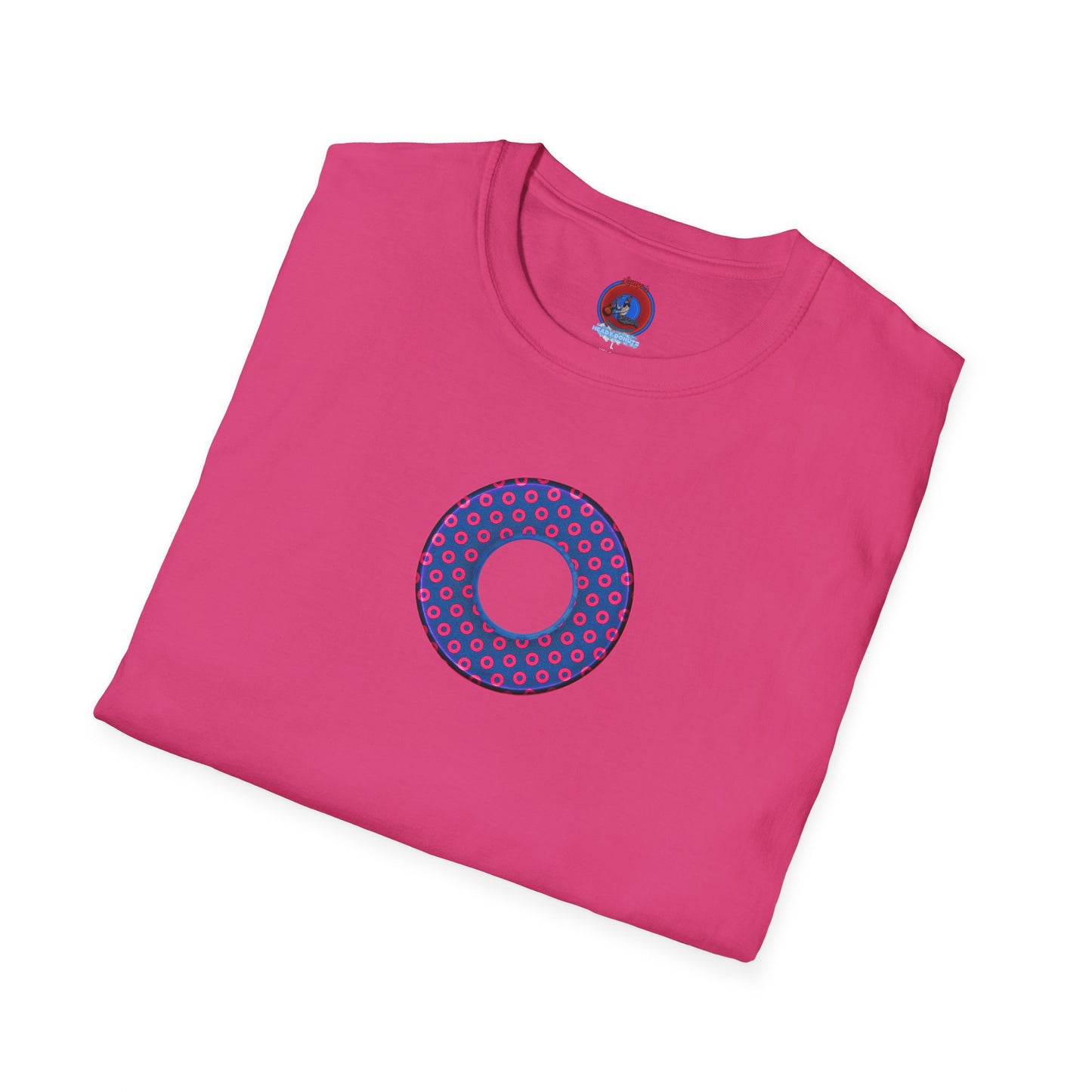 Plain Donuts/Unisex Soft-Style - "Plain Electric Paradoxical Donuts" - hot pink/navy blue donuts