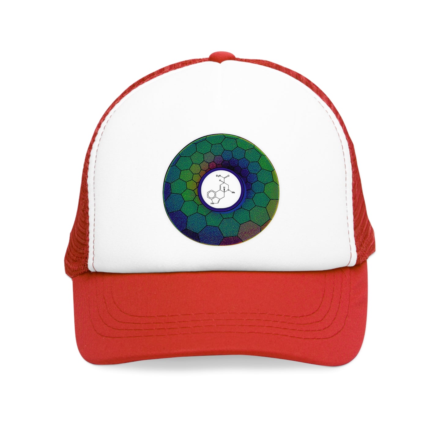 Lumpy Trucker Hat - "Albert Hofman's Donut" - variant 1 - green hexadonut