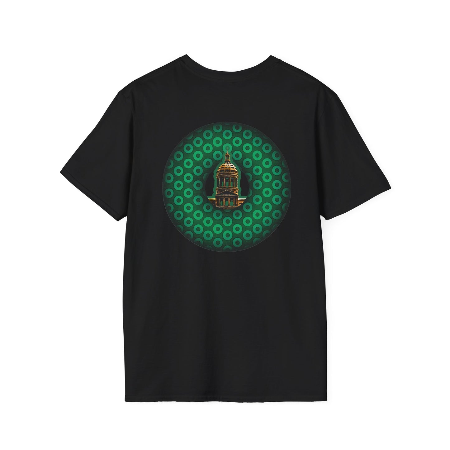 Classic Donut Tee - "Save Mondegreen City Hall Clock Tower" - paradox donut - series 1.0 - variant 2 - green donut
