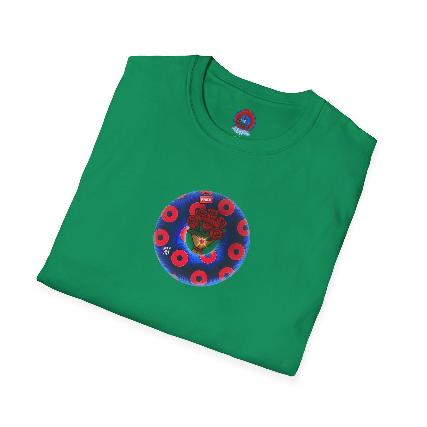 Classic Donut Tee - Unisex Soft-Style - "Donuts of Phreedom" - red/blue paradoxical blimpy donut