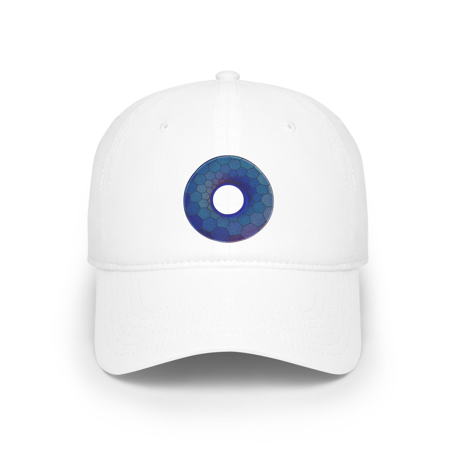 Lumpy Donut Baseball Cap - "Plain Hexadonut" - variant 2 - blue hexadonut w/