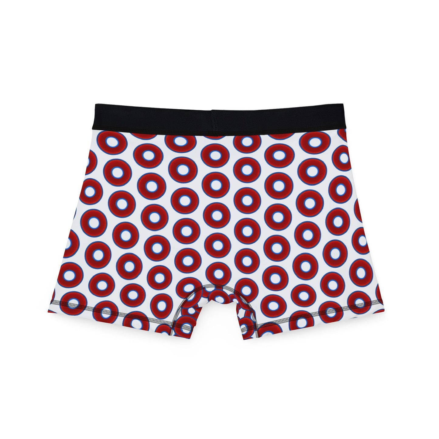 Men's Donut Boxers - red vivid donuts w/white background
