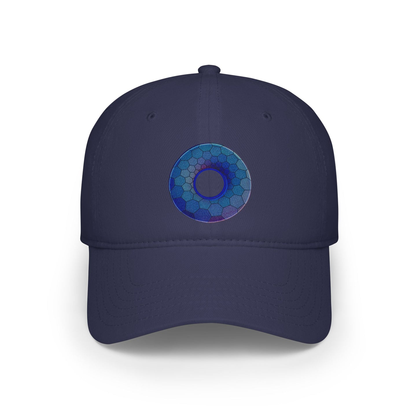 Lumpy Donut Baseball Cap - "Plain Hexadonut" - variant 2 - blue hexadonut w/