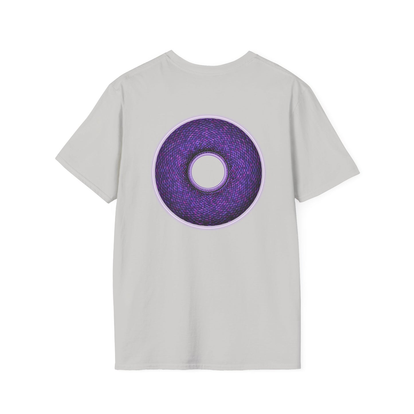 Classic Donut Tee - Unisex Soft-Style - "Plain Pixilated Donut' - purple/light purple pixilated afterglow donut