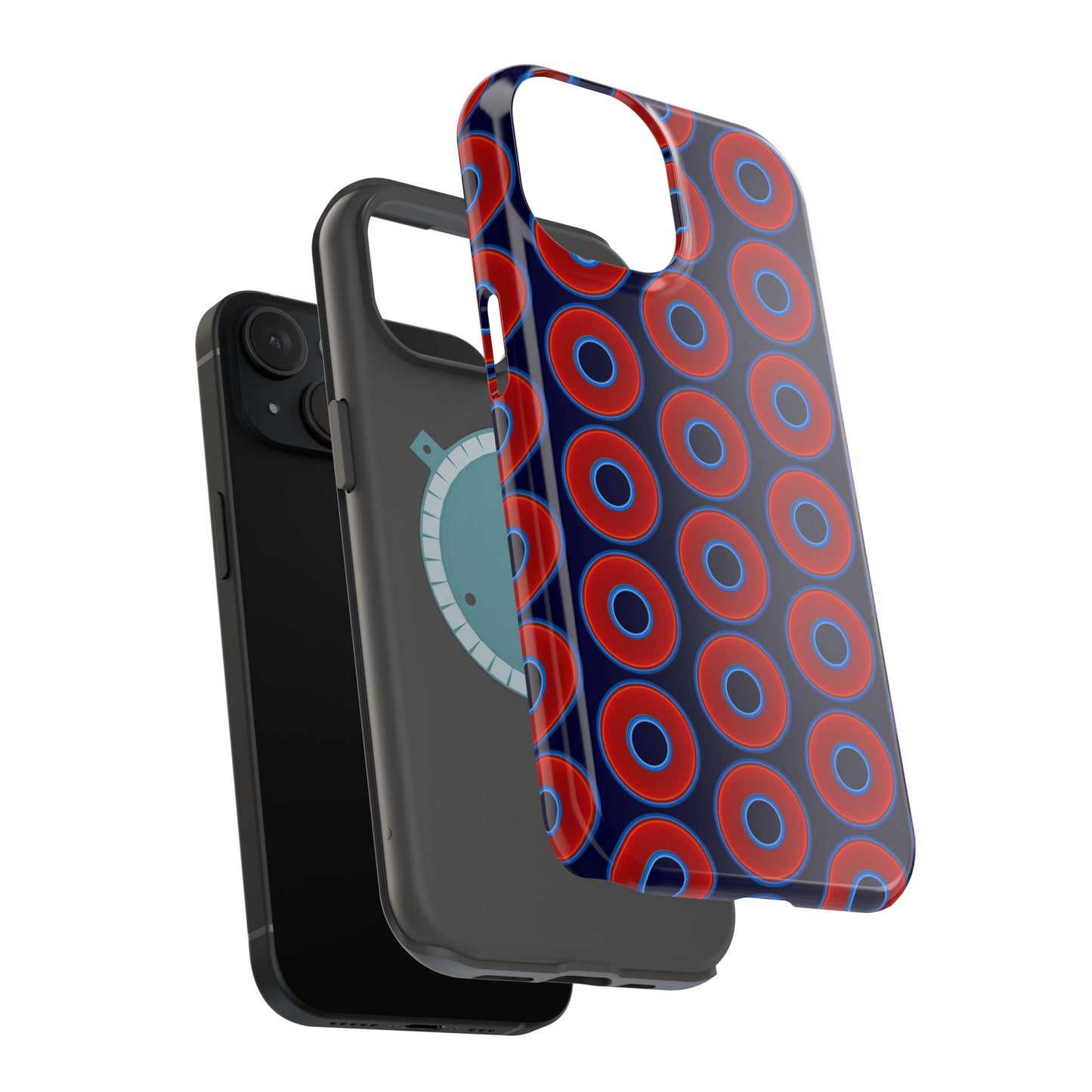 Magnetic Tough Donut Case - red vivid donut print w/midnight blue background