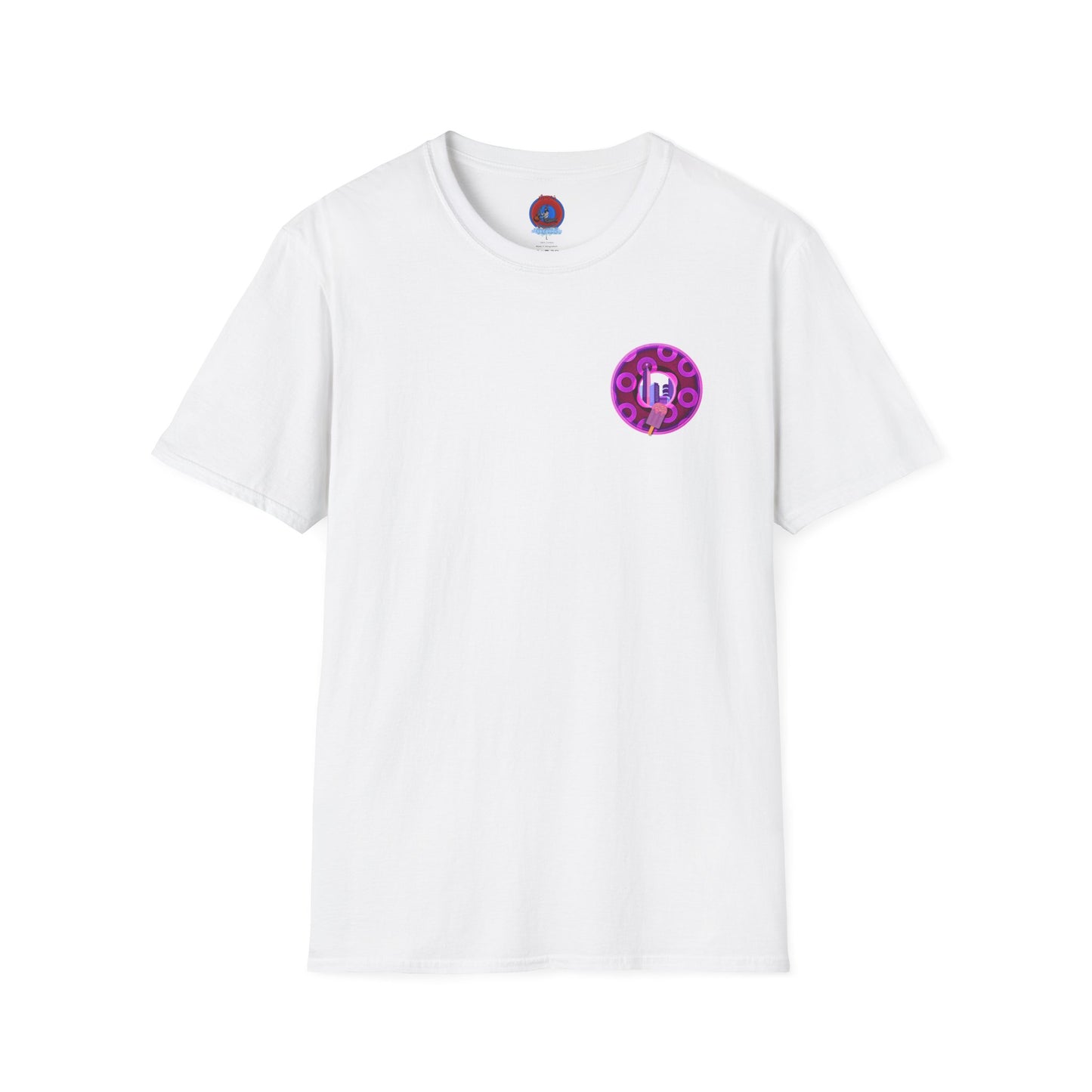 Classic Donut Tee - Unisex Soft-Style - "It's Ice Cream Popsicles - YEMSG Donut" - purple/magenta paradox donut - variant 2