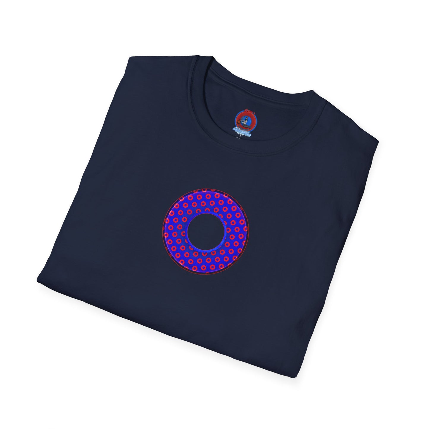 Plain Donuts/Unisex Soft-Style - "Plain Electric Paradoxical Donuts" - dark royal blue/red donuts