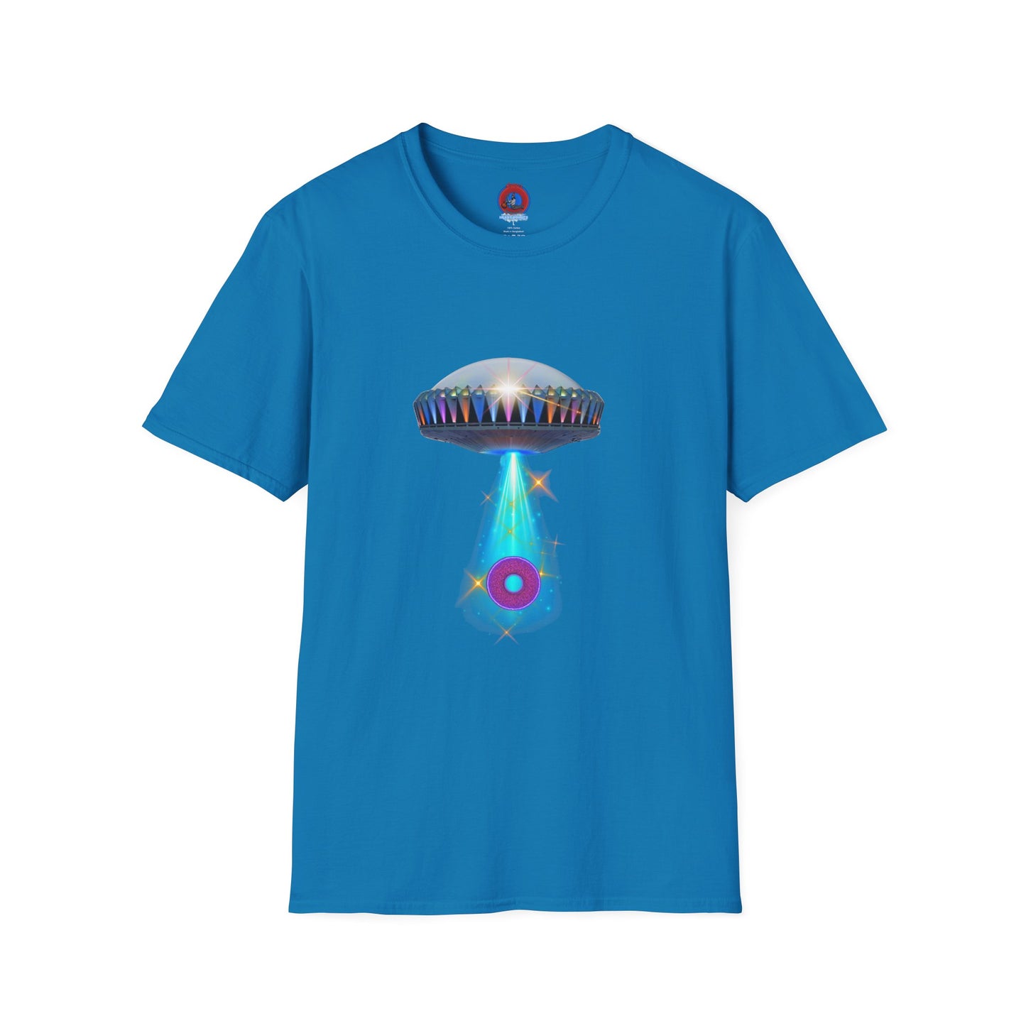 Classic Donut Tee - Unisex Soft-Style - "Donuts now Served on the Mothership" - series 1.0  - variant 6  - tractor-beamed donut