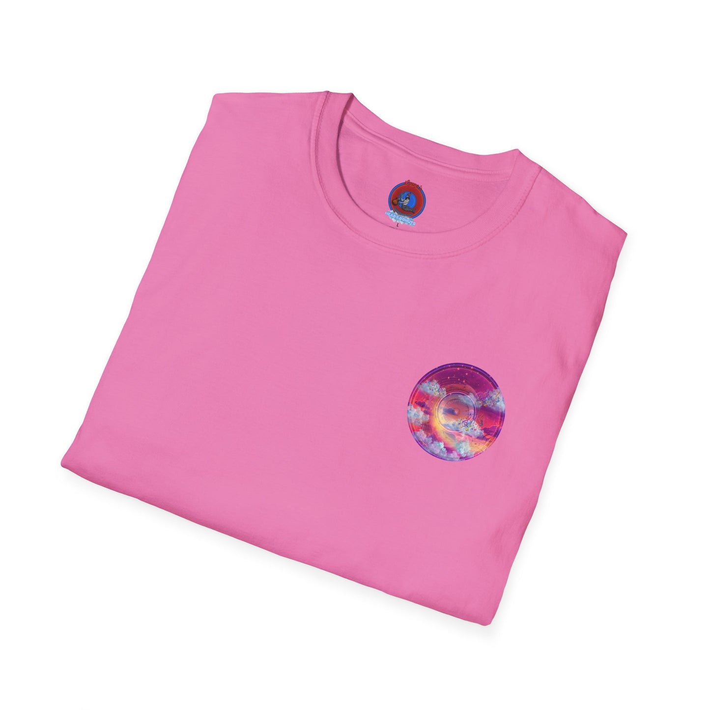 Classic Donut Tee - Unisex Soft-Style - "Conjurers of Donuts" - series 1.0  - magenta/purple donut