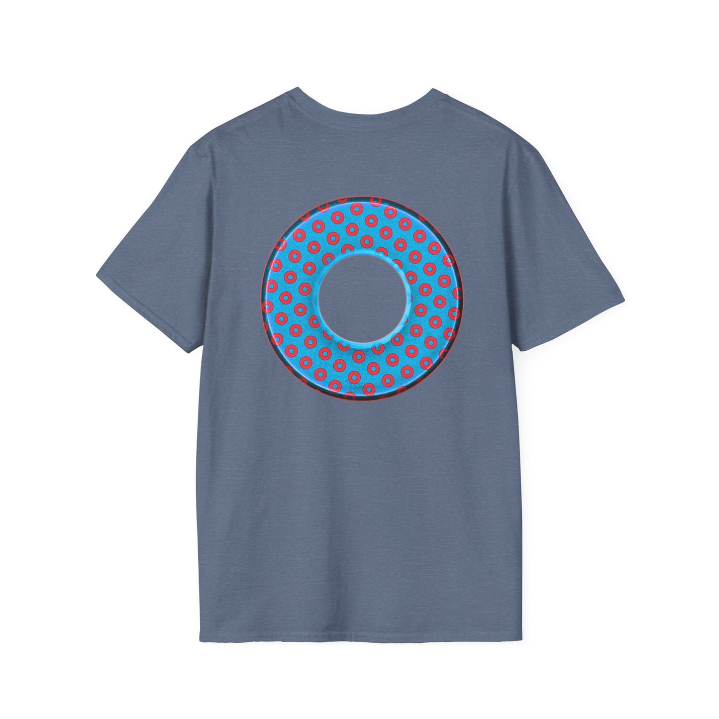 Plain Donuts/Unisex Soft-Style - "Plain Electric Paradoxical Donuts" - light blue/red donuts
