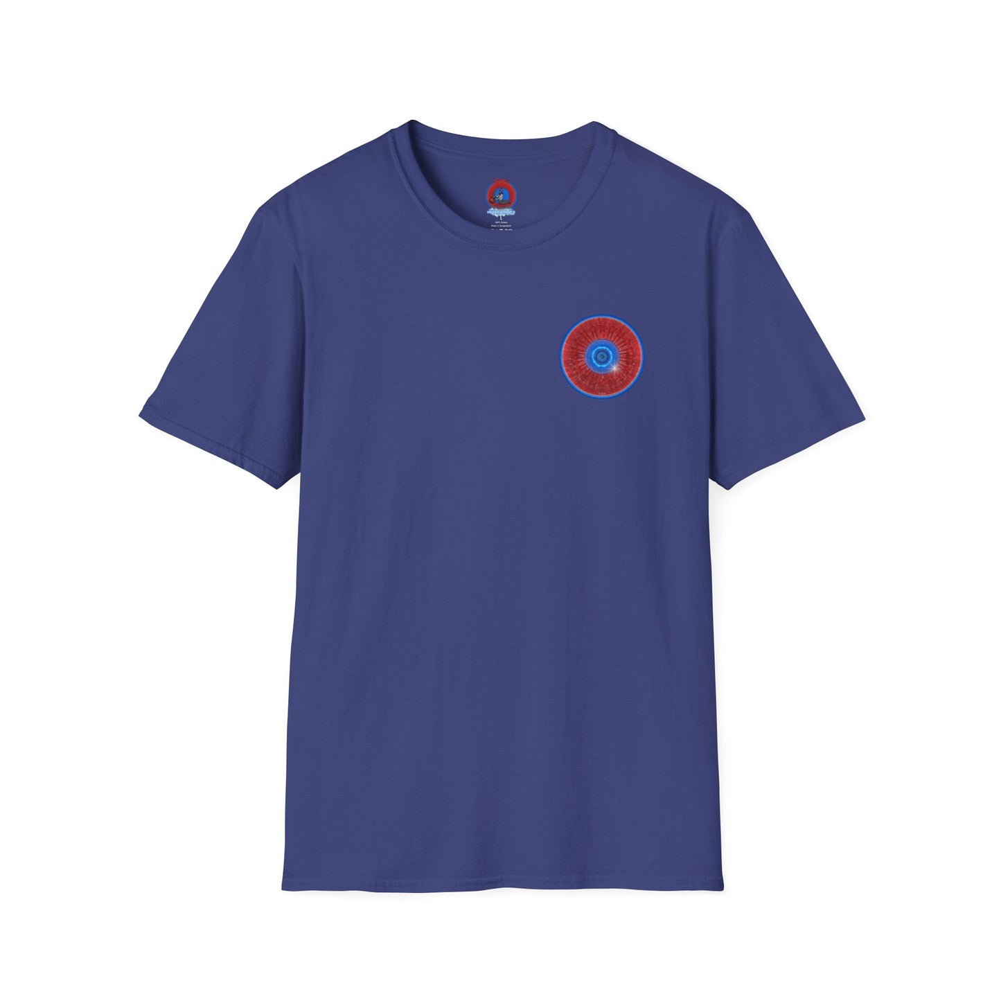 Classic Donut Tee - Unisex Soft-Style - "Graphic Translation Tee Shirt" - vivid red/blue tube donut - variant 1