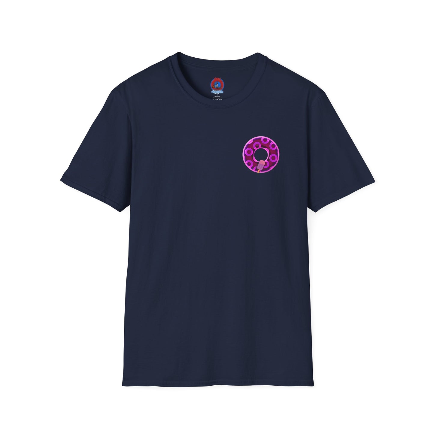 Classic Donut Tee - Unisex Soft-Style - "It's Ice Cream Popsicles - YEMSG Donut" - purple/magenta paradox donut - variant 1