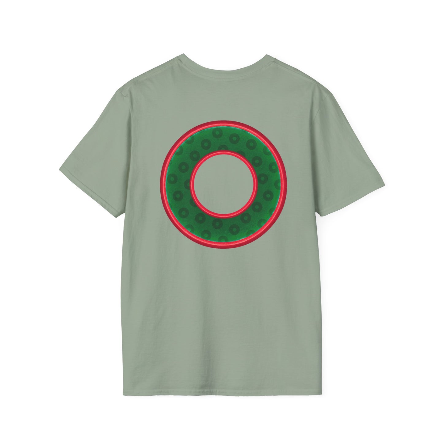 Plain Donuts/Unisex Soft-Style - "Plain Wide Mouthed Paradoxical Donuts" - dark green/red donuts