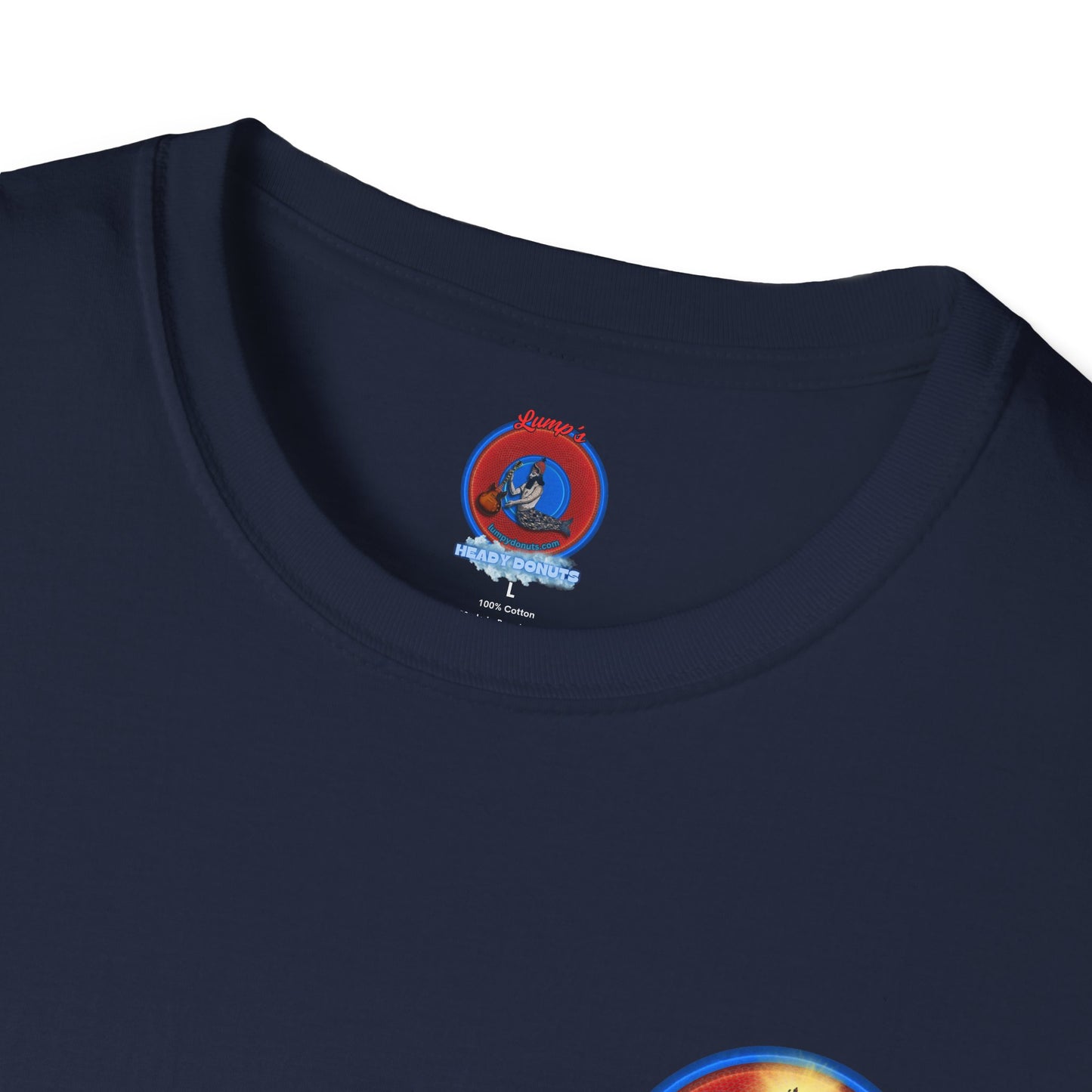 Classic Donut Tee - Unisex Soft-Style - "It's Always Phishmas in Philly" - rustic red/blue donut
