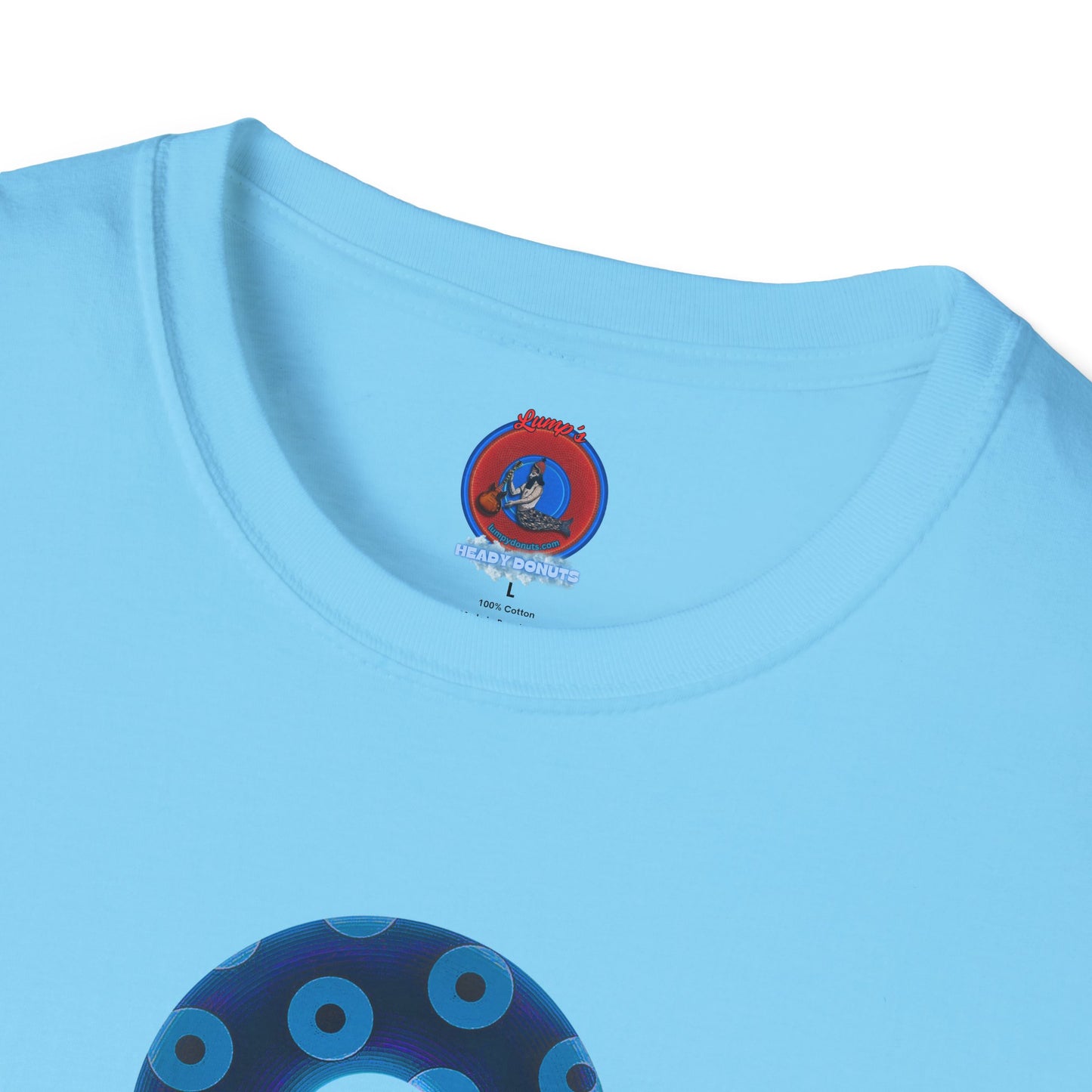 Plain Donuts/Unisex Soft-Style - "Plain Blimpy Paradoxical Donuts" - dark blue/sky blue donuts