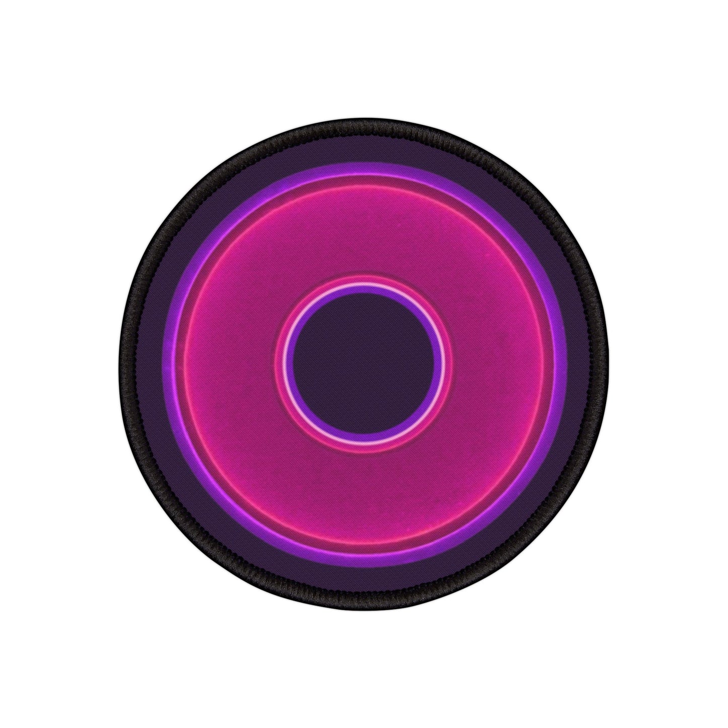 Iron-On Donut Patch - "Plain Vivid Donut" - purple/magenta vivid donut