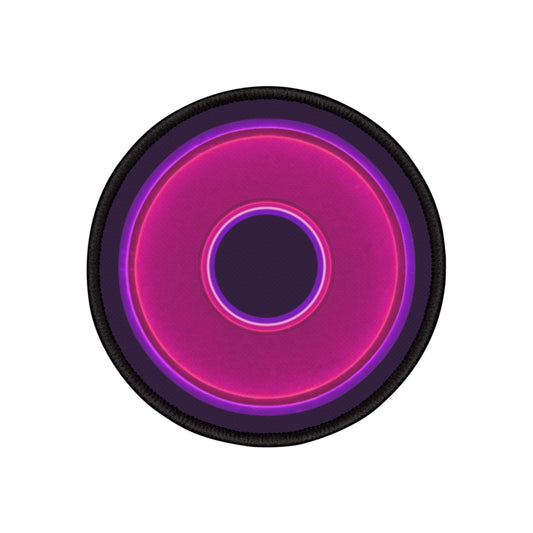 Iron-On Donut Patch - "Plain Vivid Donut" - purple/magenta vivid donut