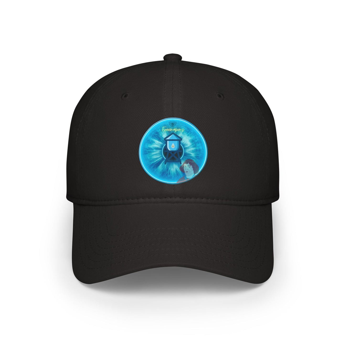 Lumpy Donut Baseball Cap - "The Peering Donut Cap of Opacity" - variant 3 - light blue idonut w/