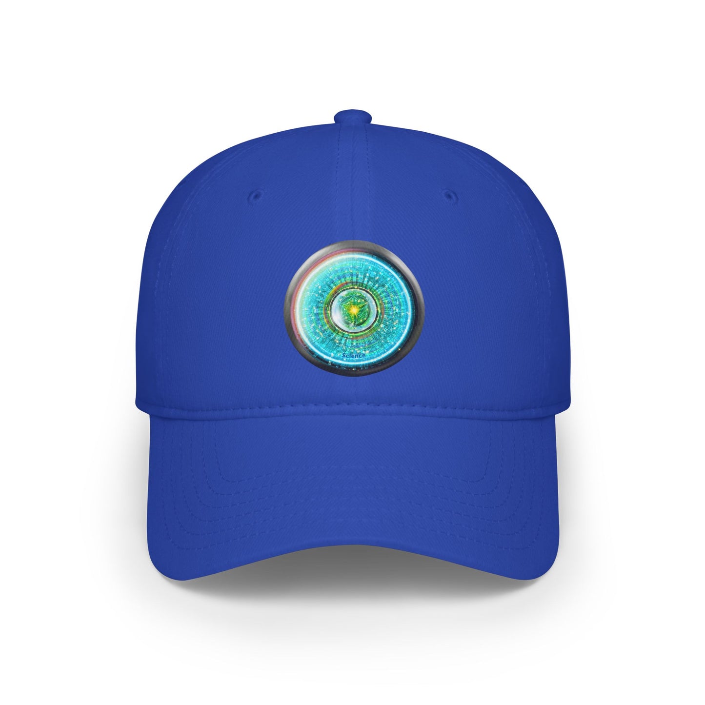 Lumpy Donut Baseball Cap - "Donut of Life Patch" - vivid turquoise tube donut w/ - variant 3