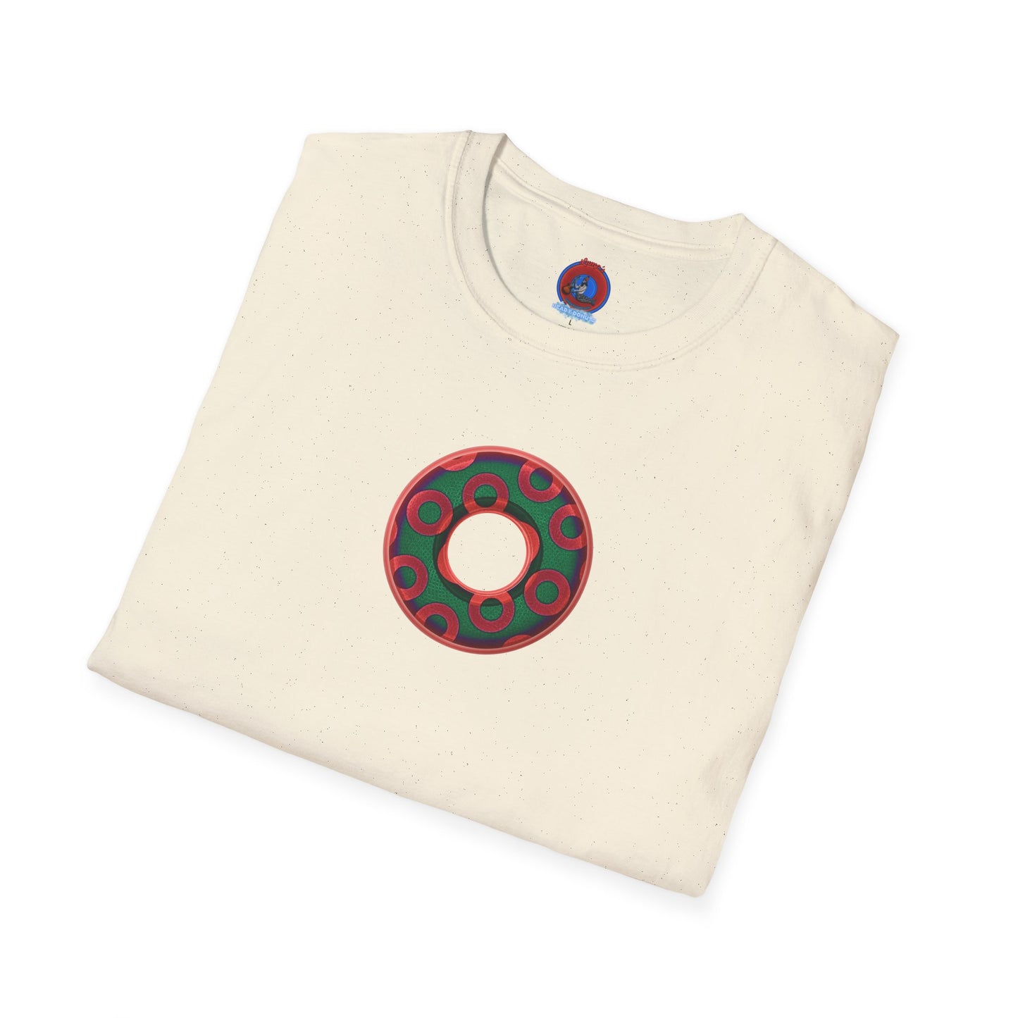 Plain Donuts/Unisex Soft-Style - "Plain Rustic Paradoxical Donuts" - green/red donuts
