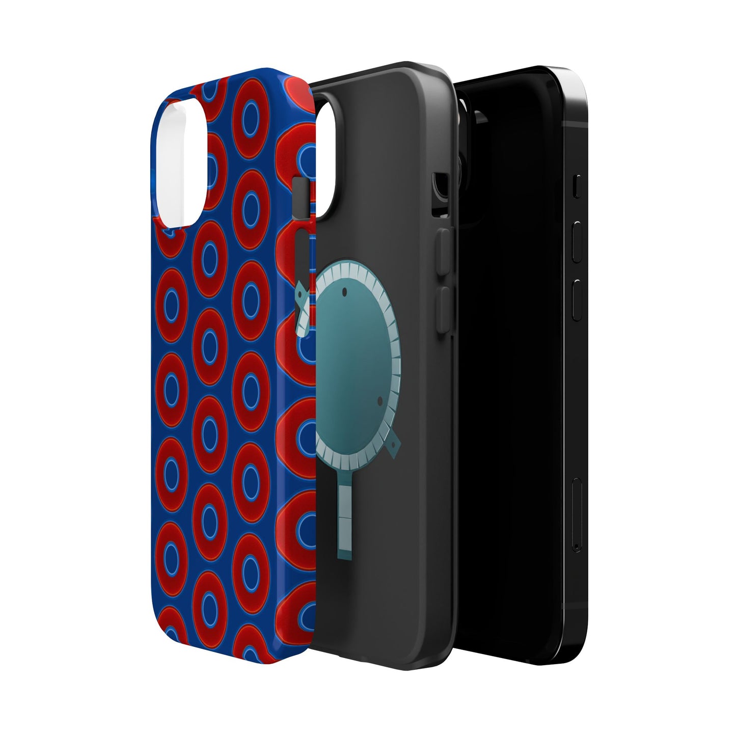 Magnetic Tough Donut Case - red vivid donut print w/dark blue background