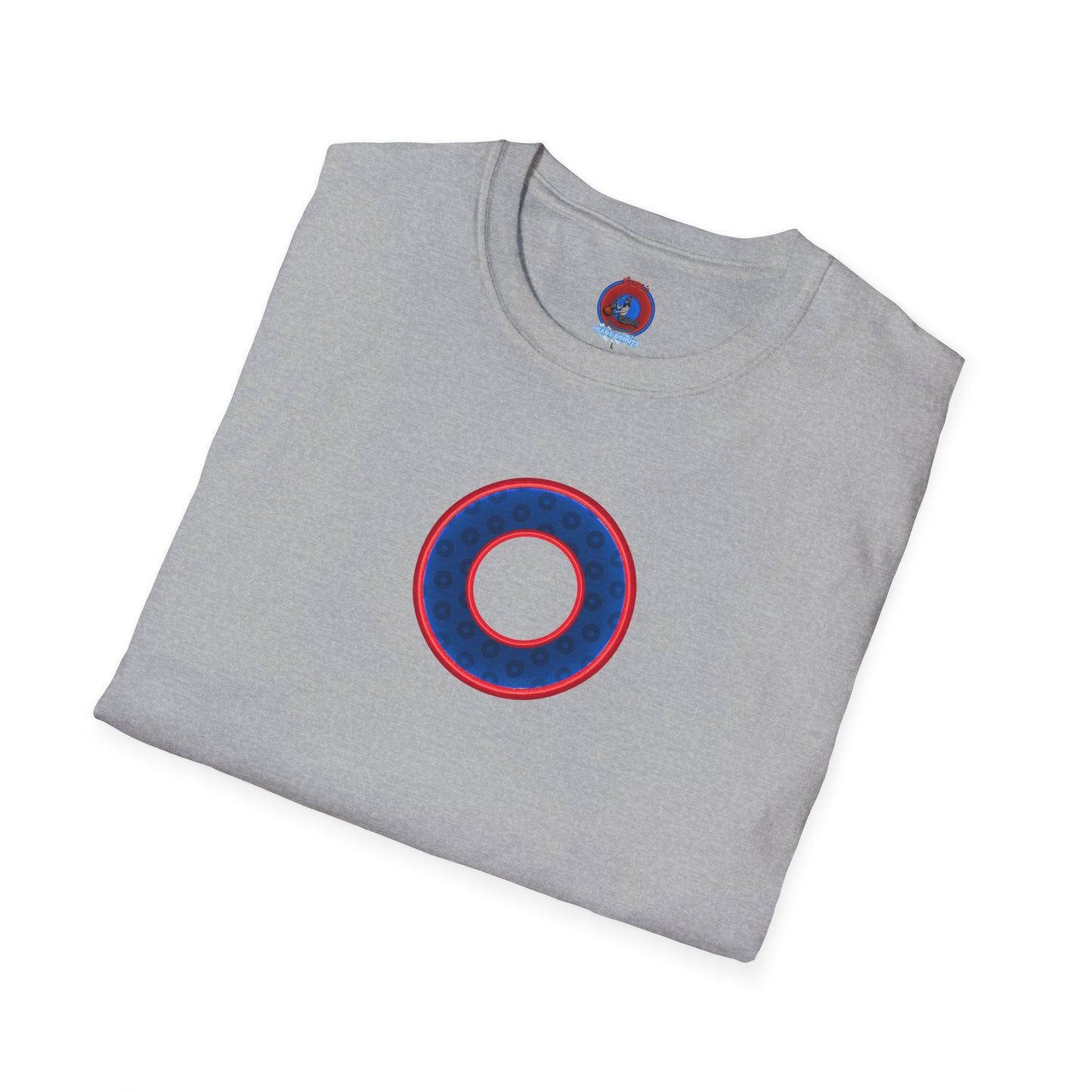 Plain Donuts/Unisex Soft-Style - "Plain Wide Mouthed Paradoxical Donuts" - dark blue/red donuts