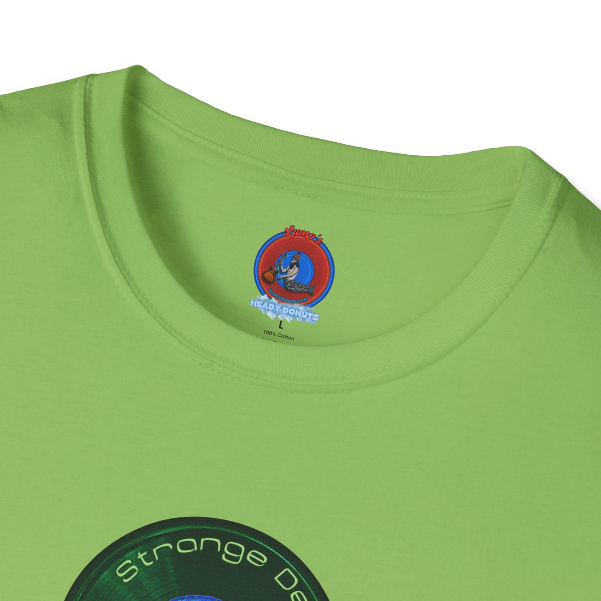 Classic Donut Tee - Unisex Soft-Style - "The Strangely Designed Donut Tee" - series 1.0 - green donut