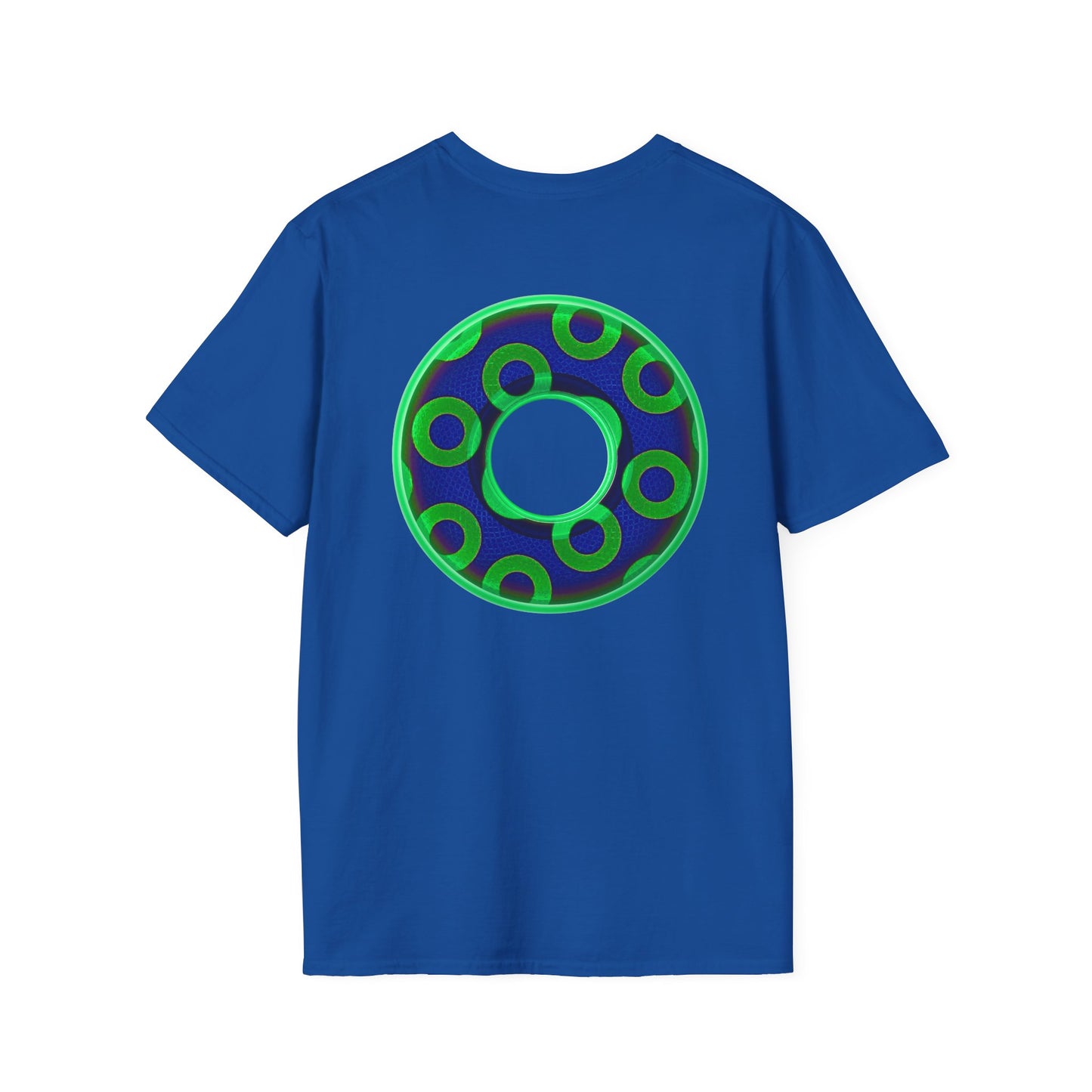 Plain Donuts/Unisex Soft-Style - "Plain Rustic Paradoxical Donuts" - light green/dark blue donuts