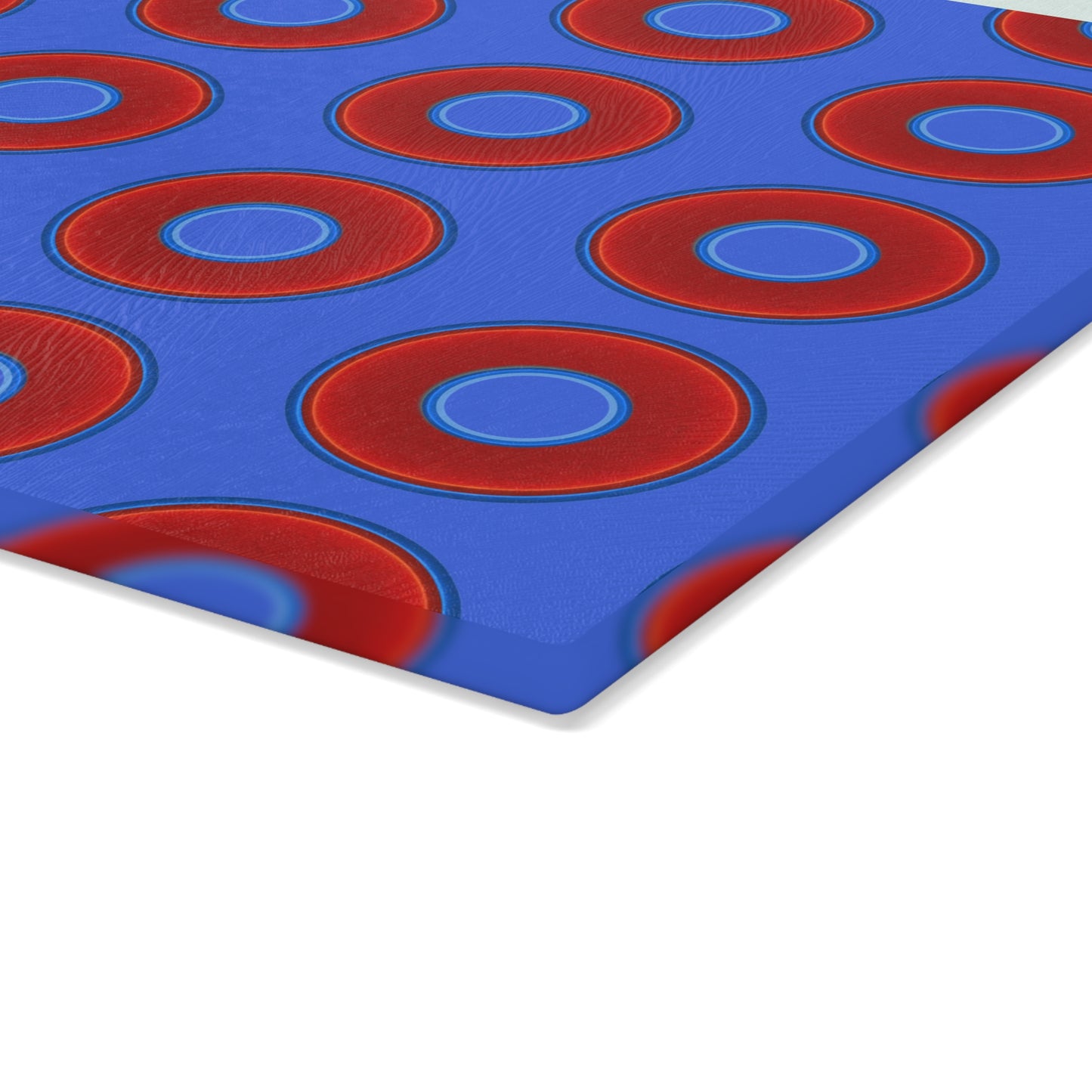 My Friend's Cutting Board - vivid red donuts w/royal blue background