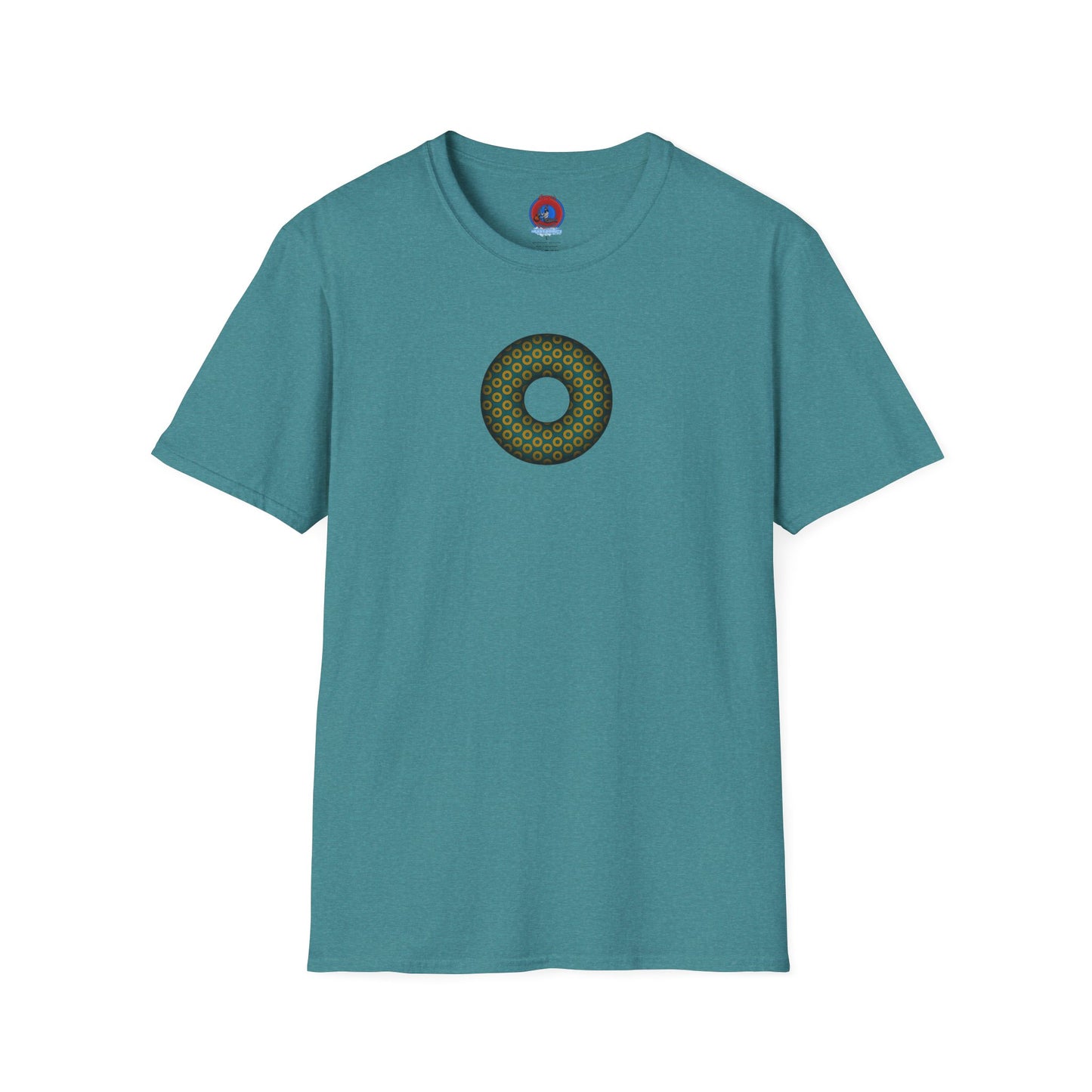 Plain Donuts/Unisex Soft-Style - "Plain Paradoxical Grided Donuts" - midnight gold/midnight teal donuts