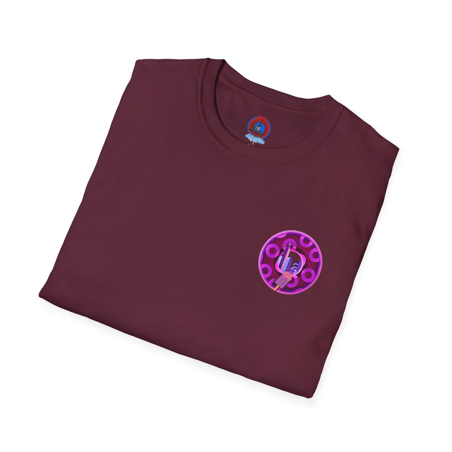 Classic Donut Tee - Unisex Soft-Style - "It's Ice Cream Popsicles - YEMSG Donut" - purple/magenta paradox donut - variant 2