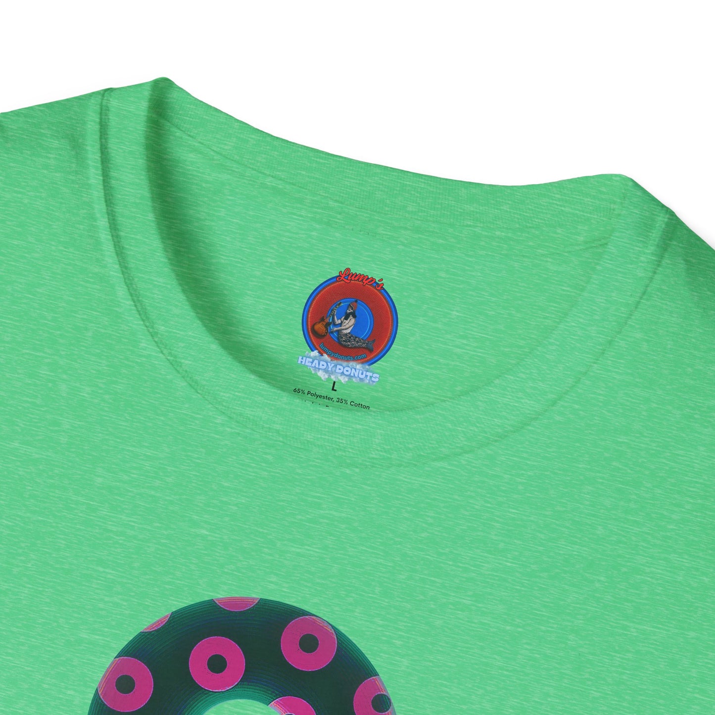 Plain Donuts/Unisex Soft-Style - "Plain Blimpy Paradoxical Donuts" - dark green/magenta donuts
