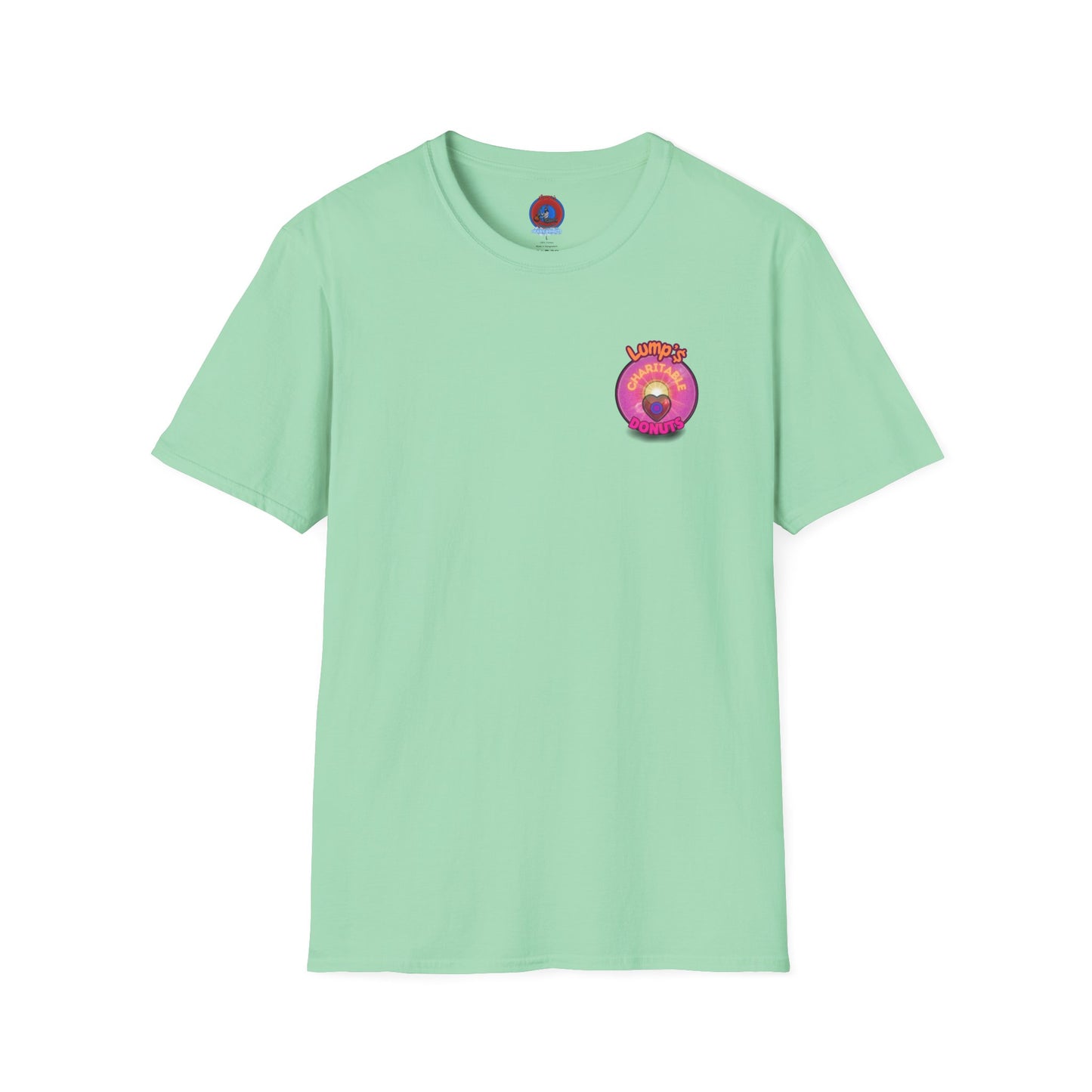 Classic Donut Tee - Unisex Soft-Style - "Lump's Official Charitable Donut" - series 1.0  - magenta donut [*100 to general charity fund]