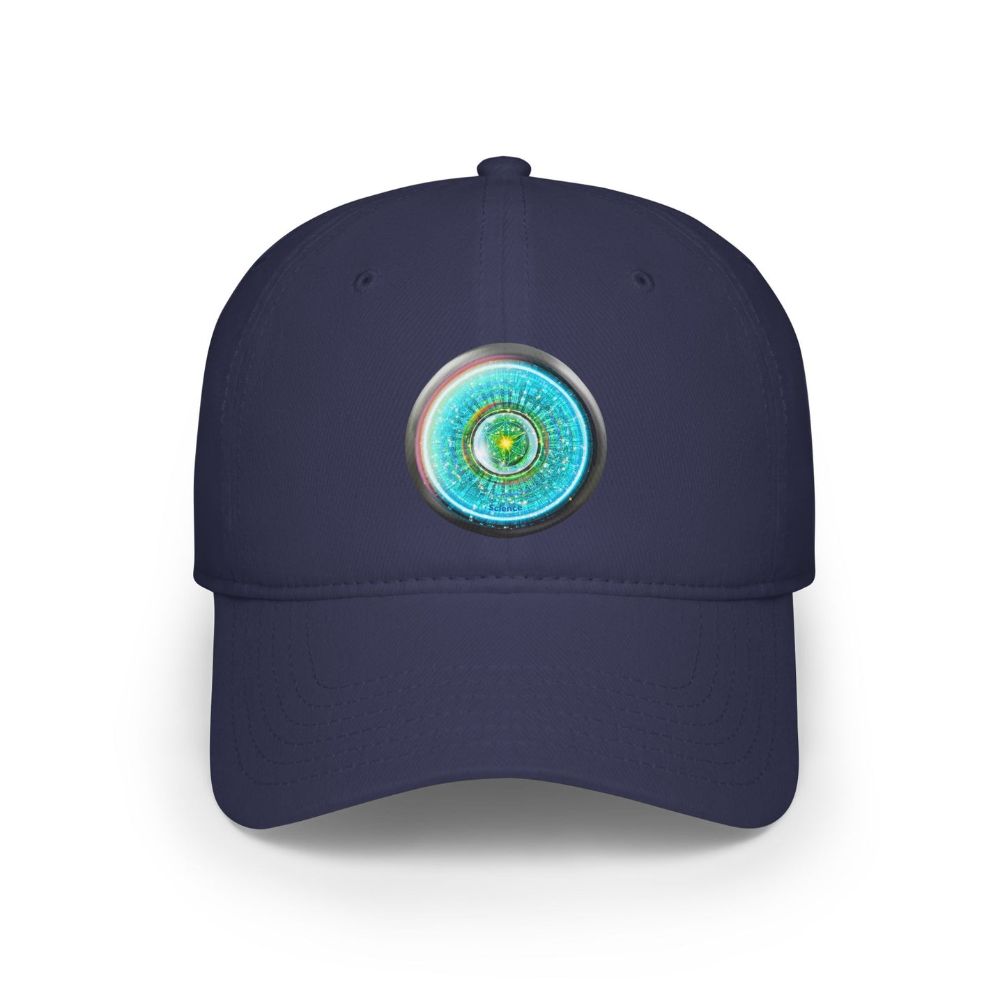 Lumpy Donut Baseball Cap - "Donut of Life Patch" - vivid turquoise tube donut w/ - variant 3