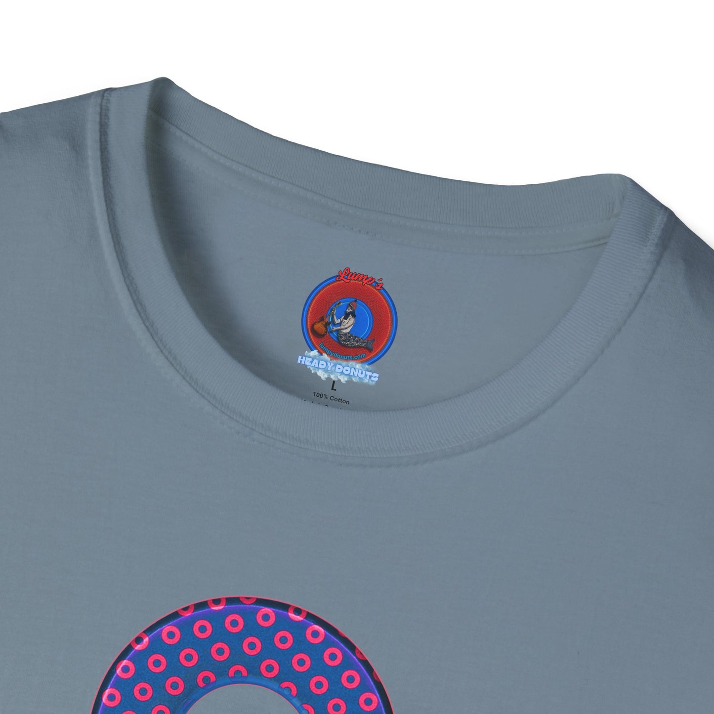 Plain Donuts/Unisex Soft-Style - "Plain Electric Paradoxical Donuts" - hot pink/navy blue donuts