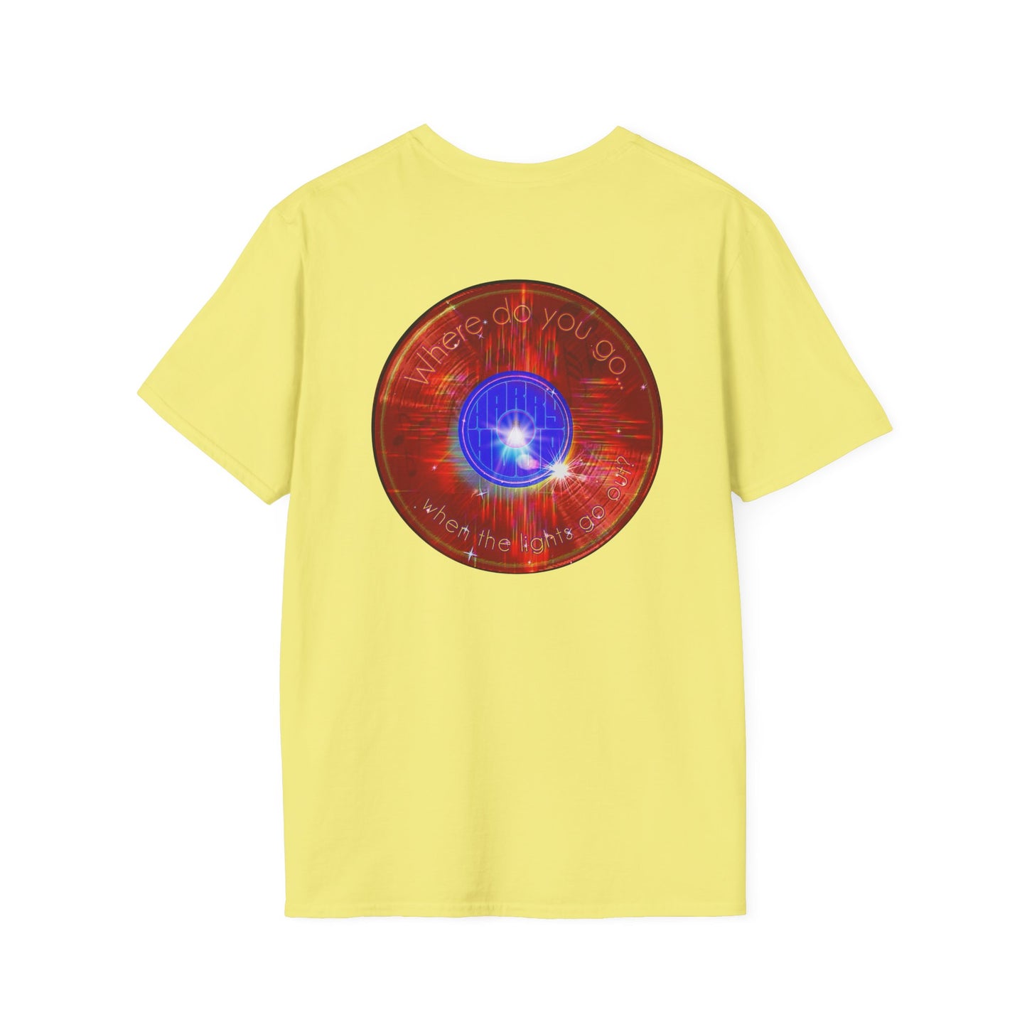 Classic Donut Tee - Unisex Soft-Style - "Harry's Hoodlum Donut" - series 1.0  - variant 1 - red donut/lights on