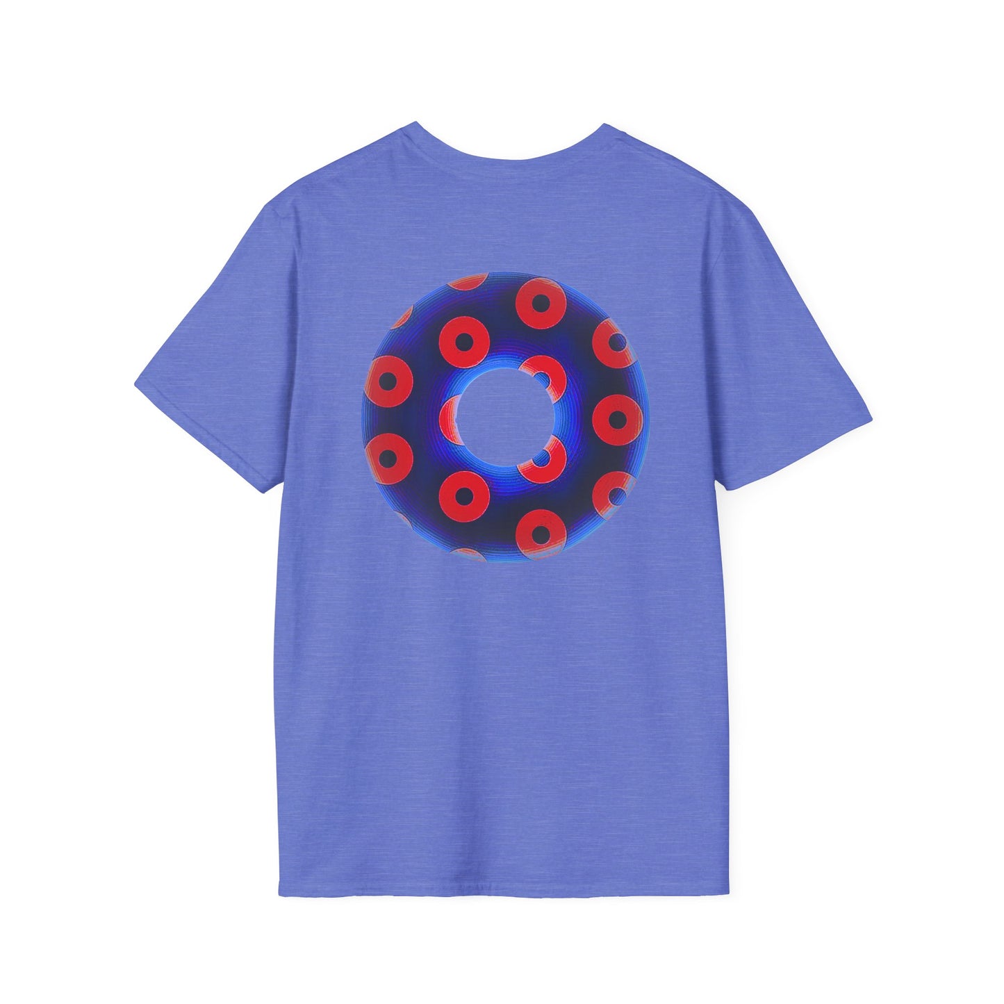 Plain Donuts/Unisex Soft-Style - "Plain Blimpy Paradoxical Donuts" - vivid royal blue/red donuts