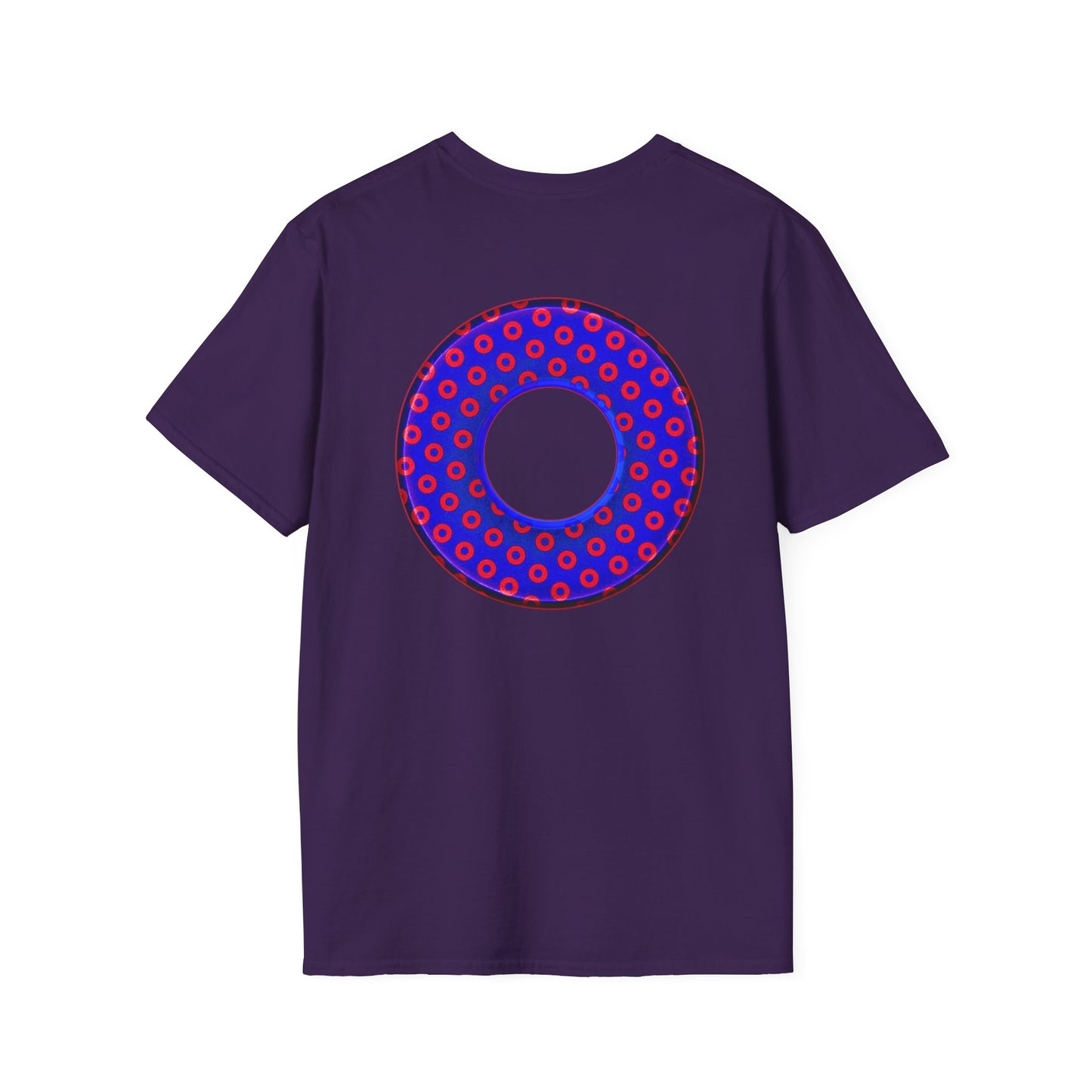 Plain Donuts/Unisex Soft-Style - "Plain Electric Paradoxical Donuts" - dark royal blue/red donuts